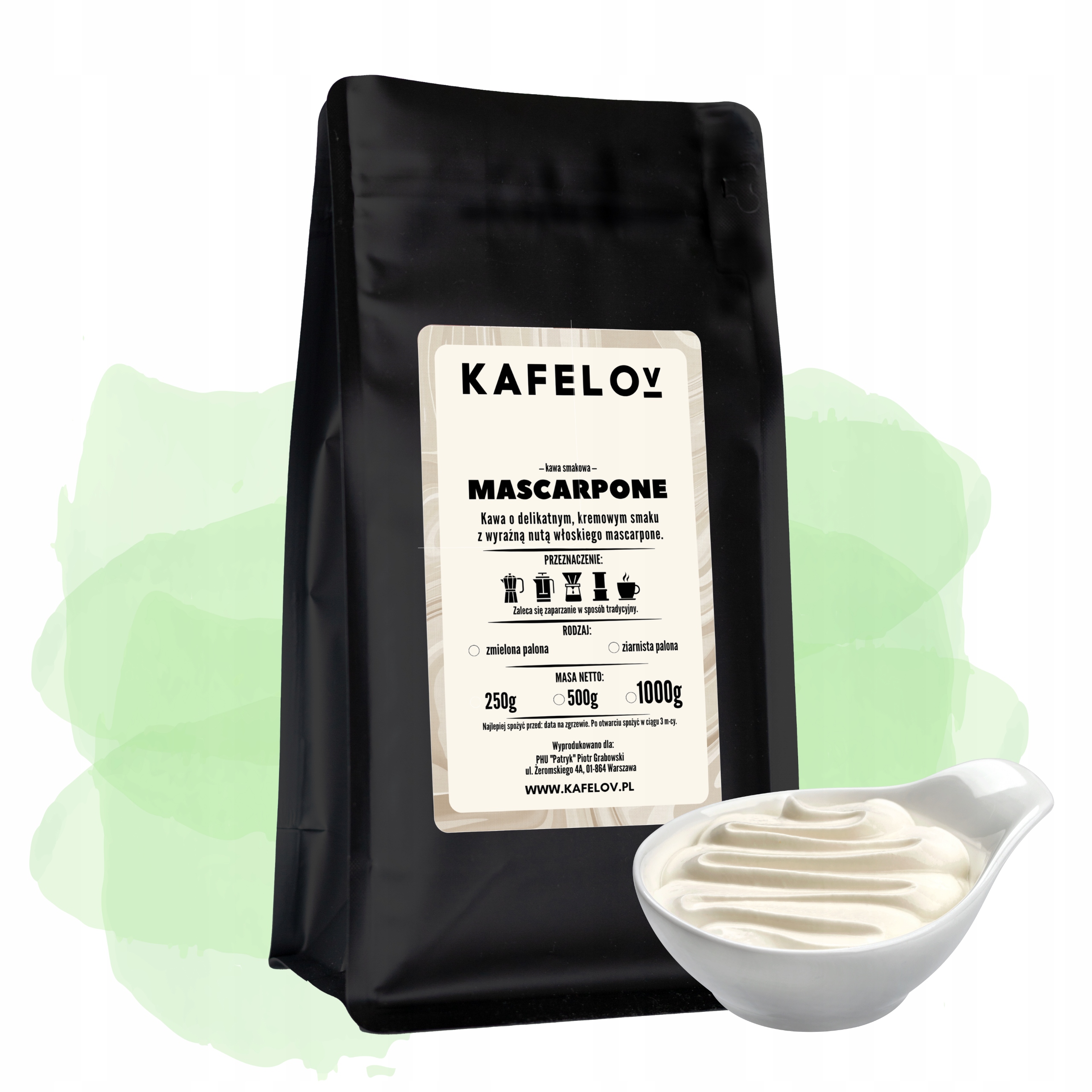 Levně Mascarpone Káva ochucená káva 1 kg, čerstvě pražená