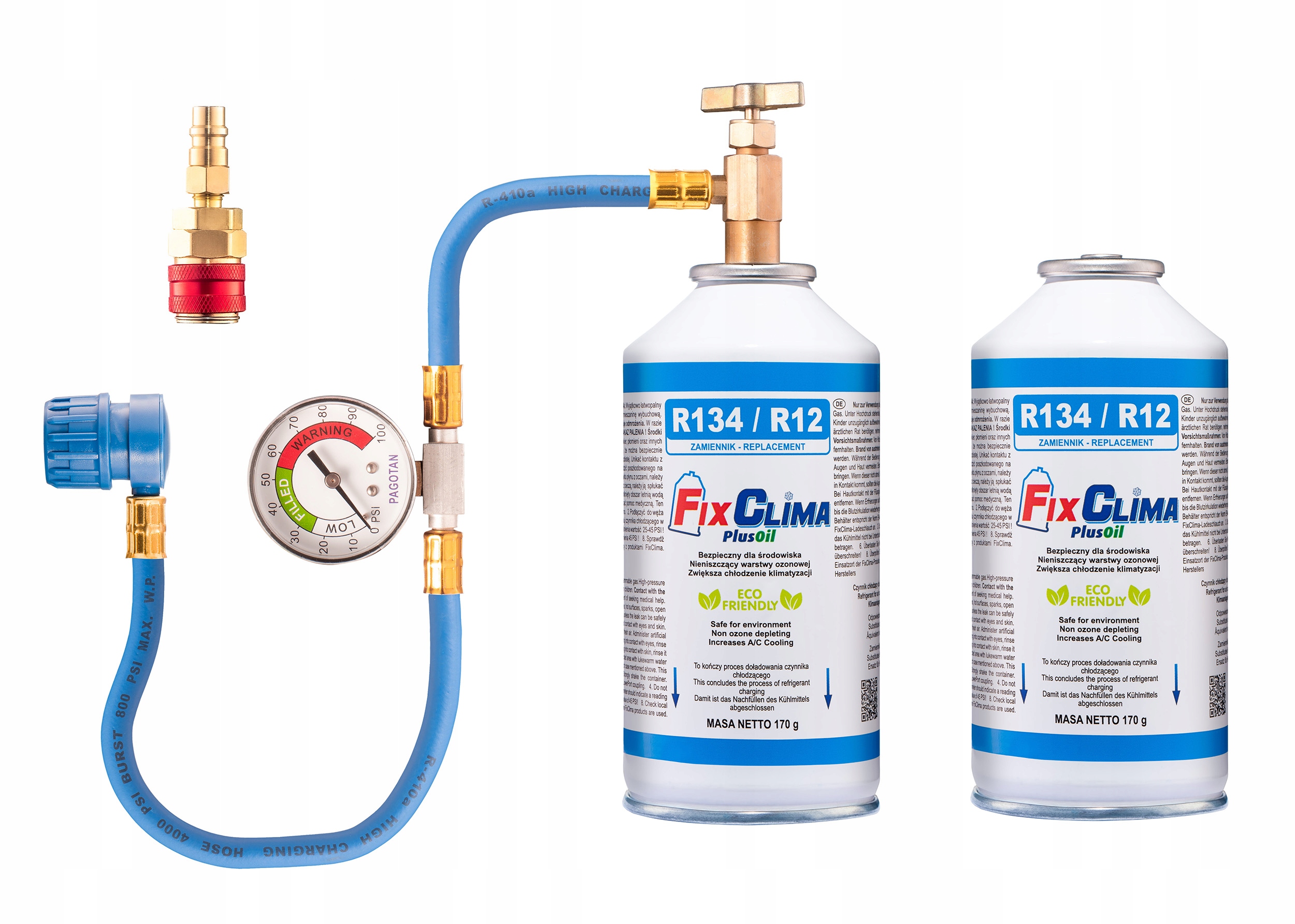 

Zestaw Do Napełniania Klimatyzacji R134A+ Adapter