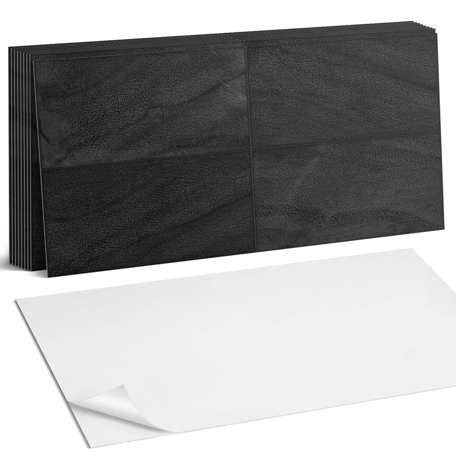 Vinylové nástěnné dlaždice Stylové tmavé vzory kamenných desek 10 x 40 x 20 cm