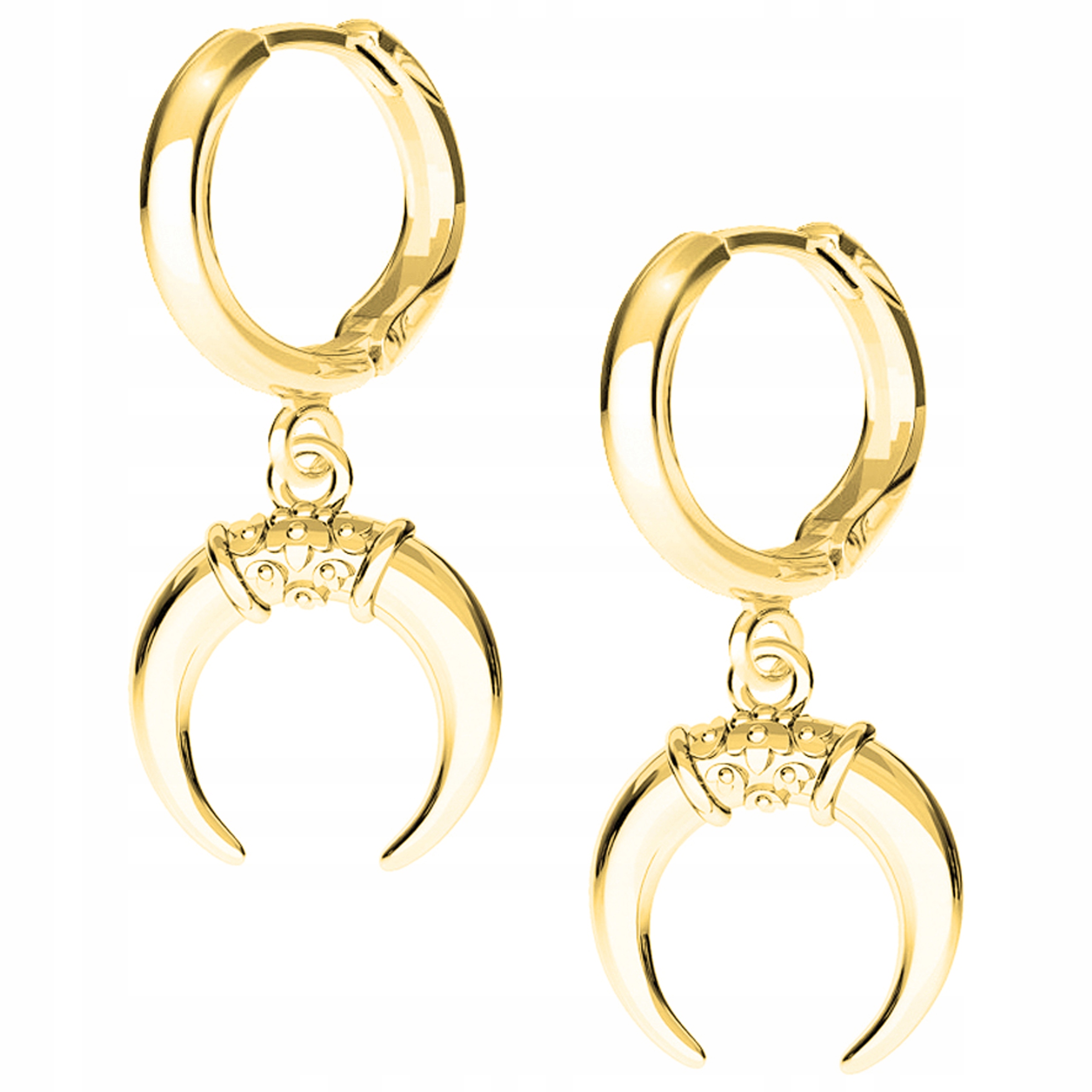 Náušnice zlaté Měsíc Rohy 925