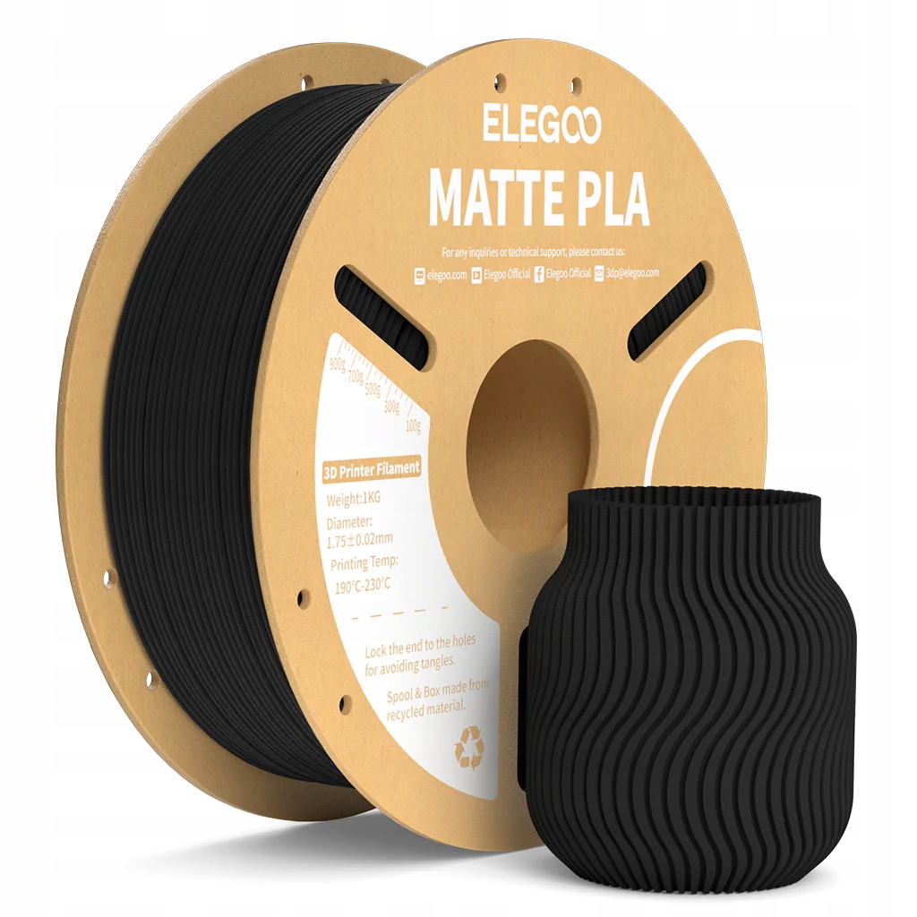 Filament Elegoo Pla Matte Pla 1. 75mm (czarny) Elegoo