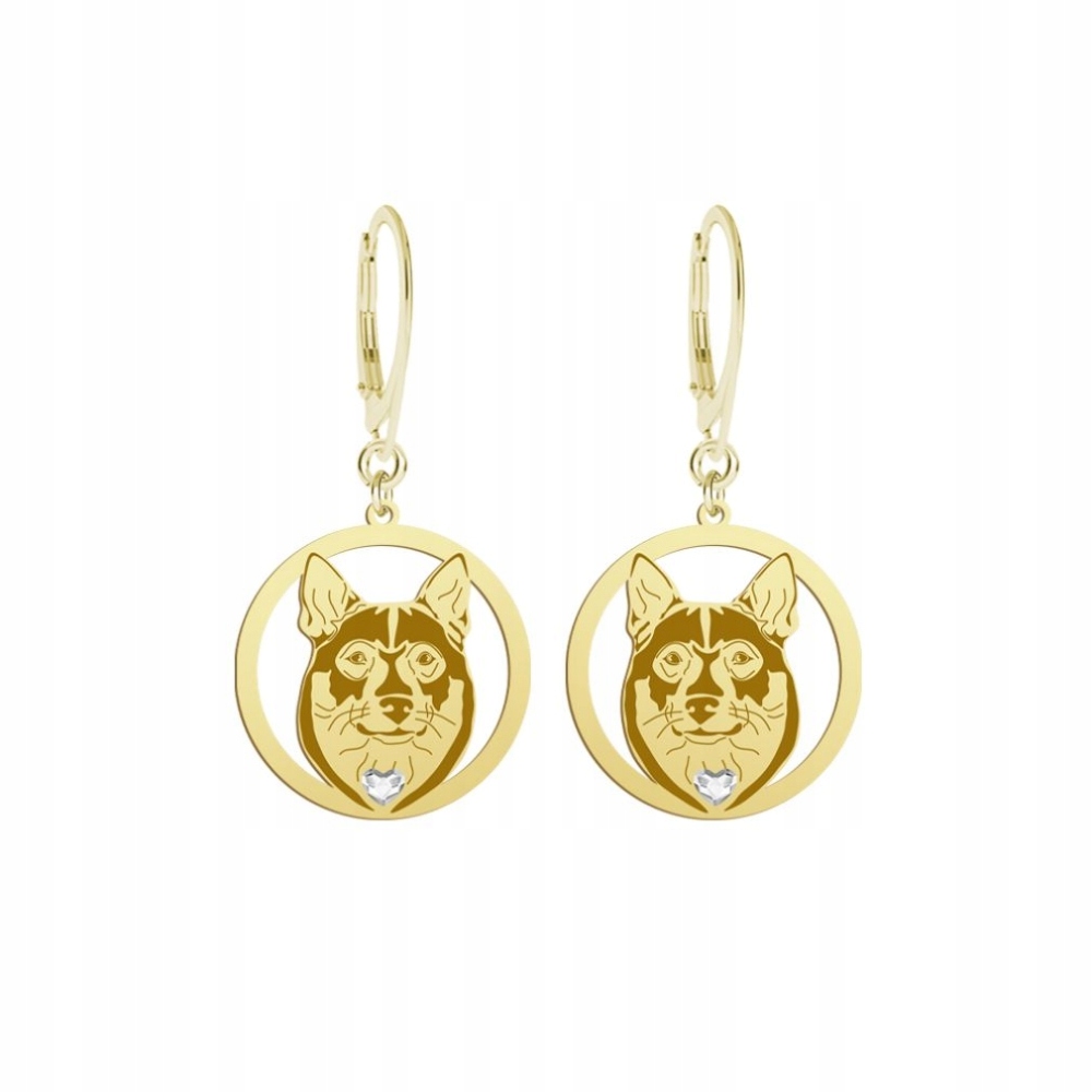 Náušnice Zlaté se psem Švédský Vallhund 925 Dárek Šperky Gravírování Bonus