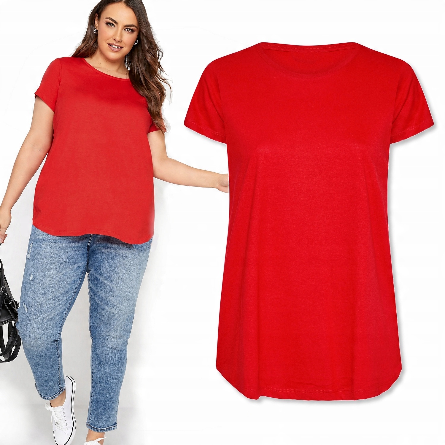 

Bluzka T-shirt Top Koszulka Bawełniana Basic #XL