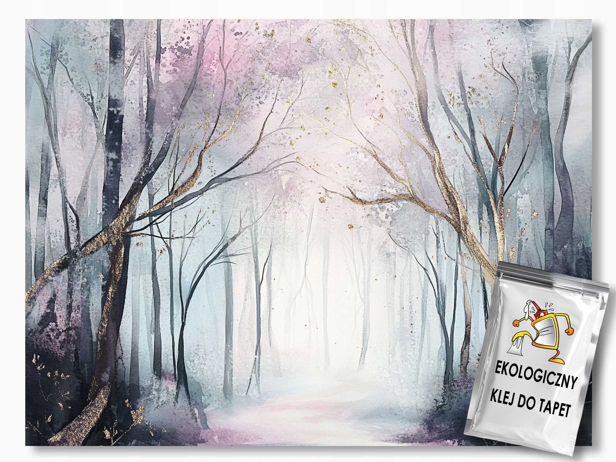 Fototapeta Flizelina Akvarela Les Stromy Cesta Rozprávka 416x254 130g