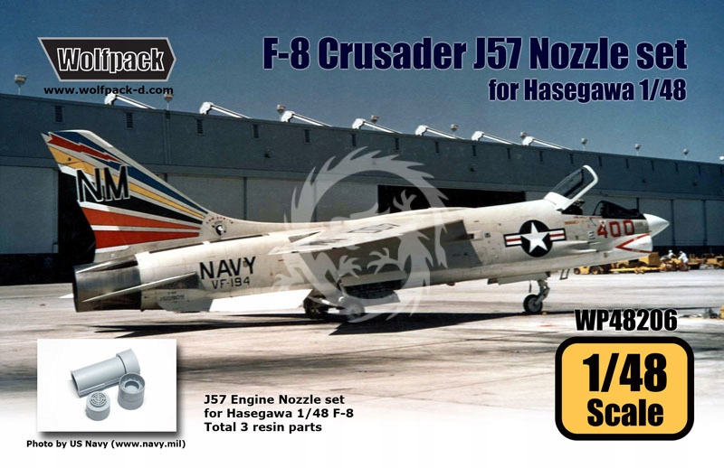 F-8 Crusader J57 Sada trysek motoru Wolfpack WP48206 v měřítku 1/48