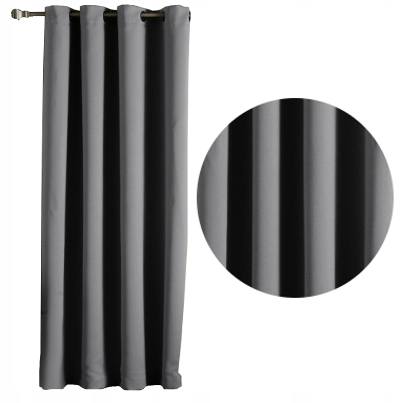 zatemňovací závěs Blackout 145x245 výška, silné záclony, barva Šedá