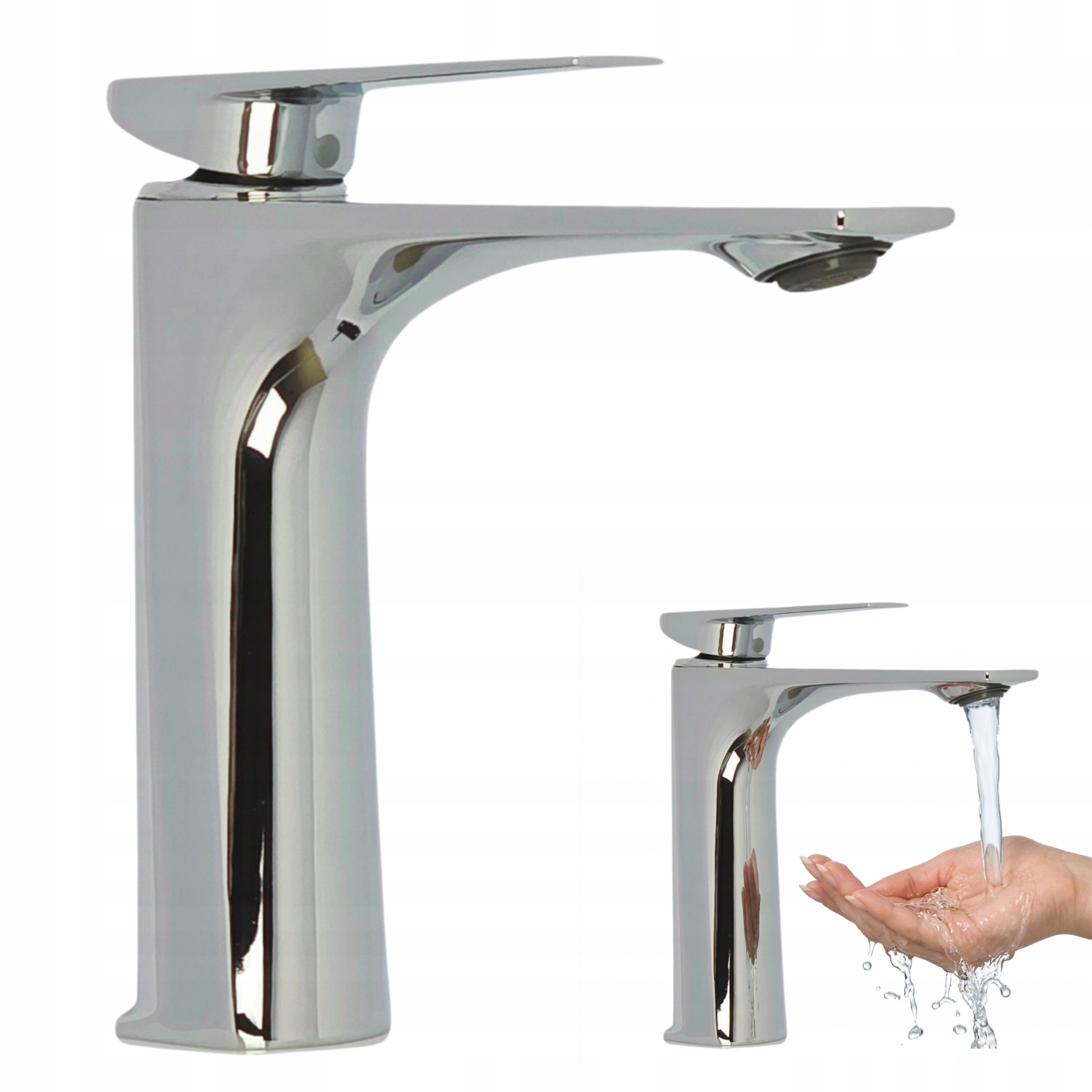 Bateria Umywalkowa Stojąca Chrom