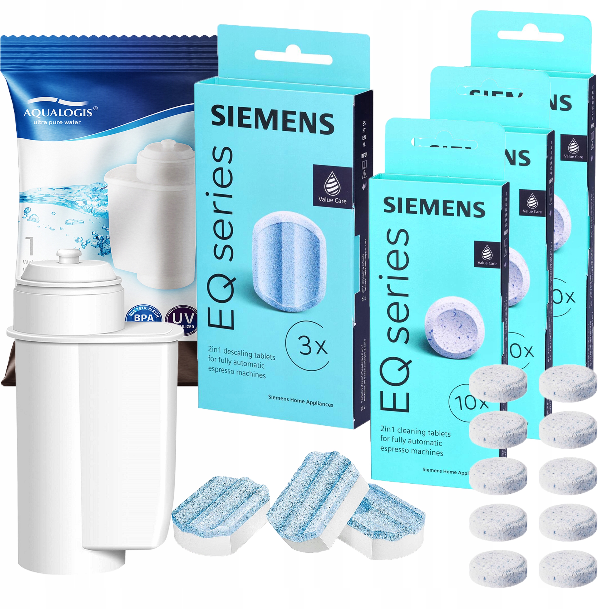 Levně Sada Siemens 3xTablety TZ80001+ Odvápňovač TZ80002 Filtr do kávovaru