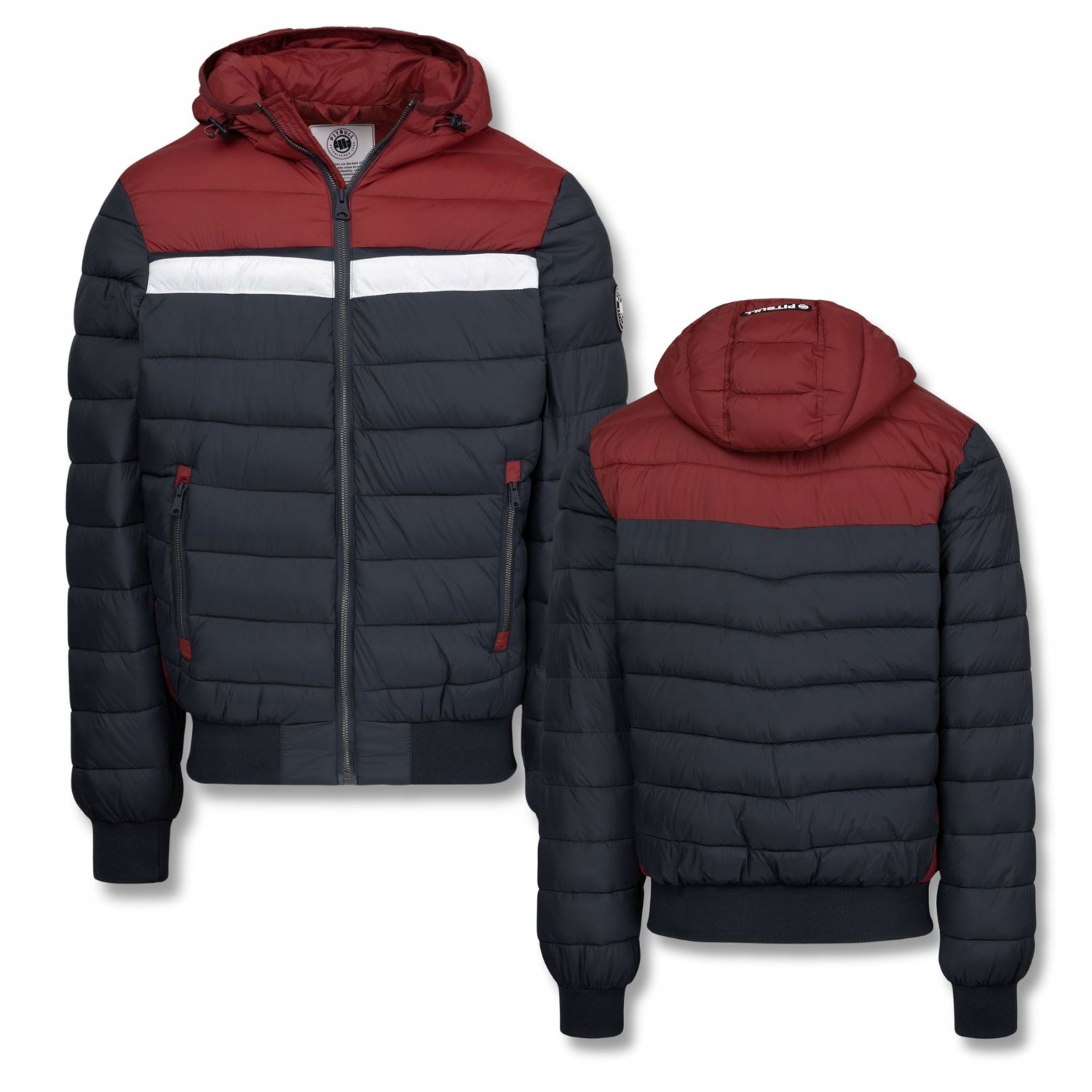 Pánská Zimní bunda Pitbull , prošívaná s kapucí zateplená, Rubio