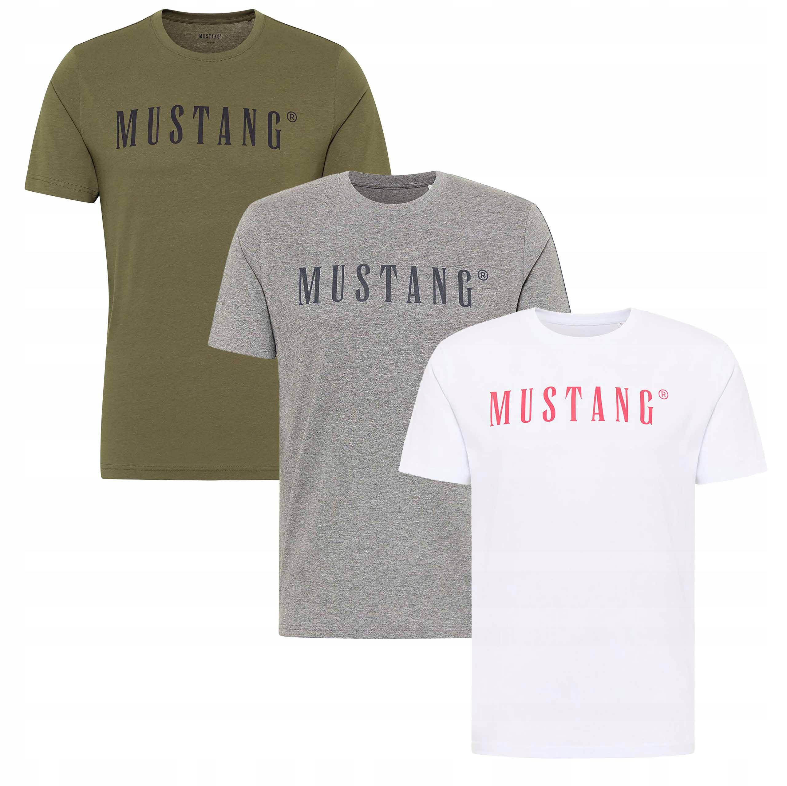 Mustang Tričko Alex C Logo 3pack sada tričko pánské bavlněné velikost M
