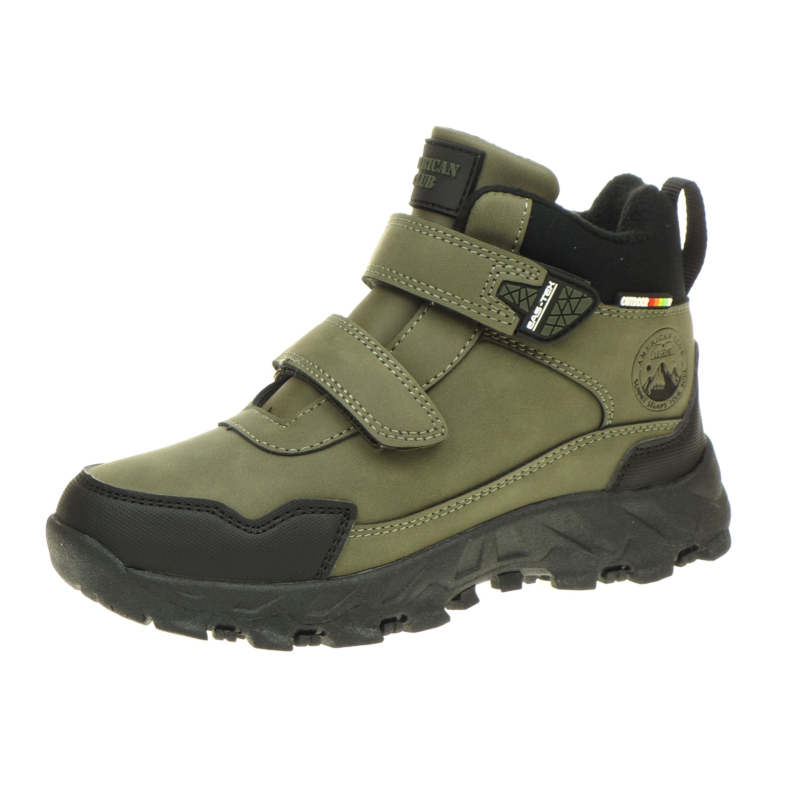 Buty Zimowe Trzewiki American Club Traperki na Rzepy Suwak Khaki 27