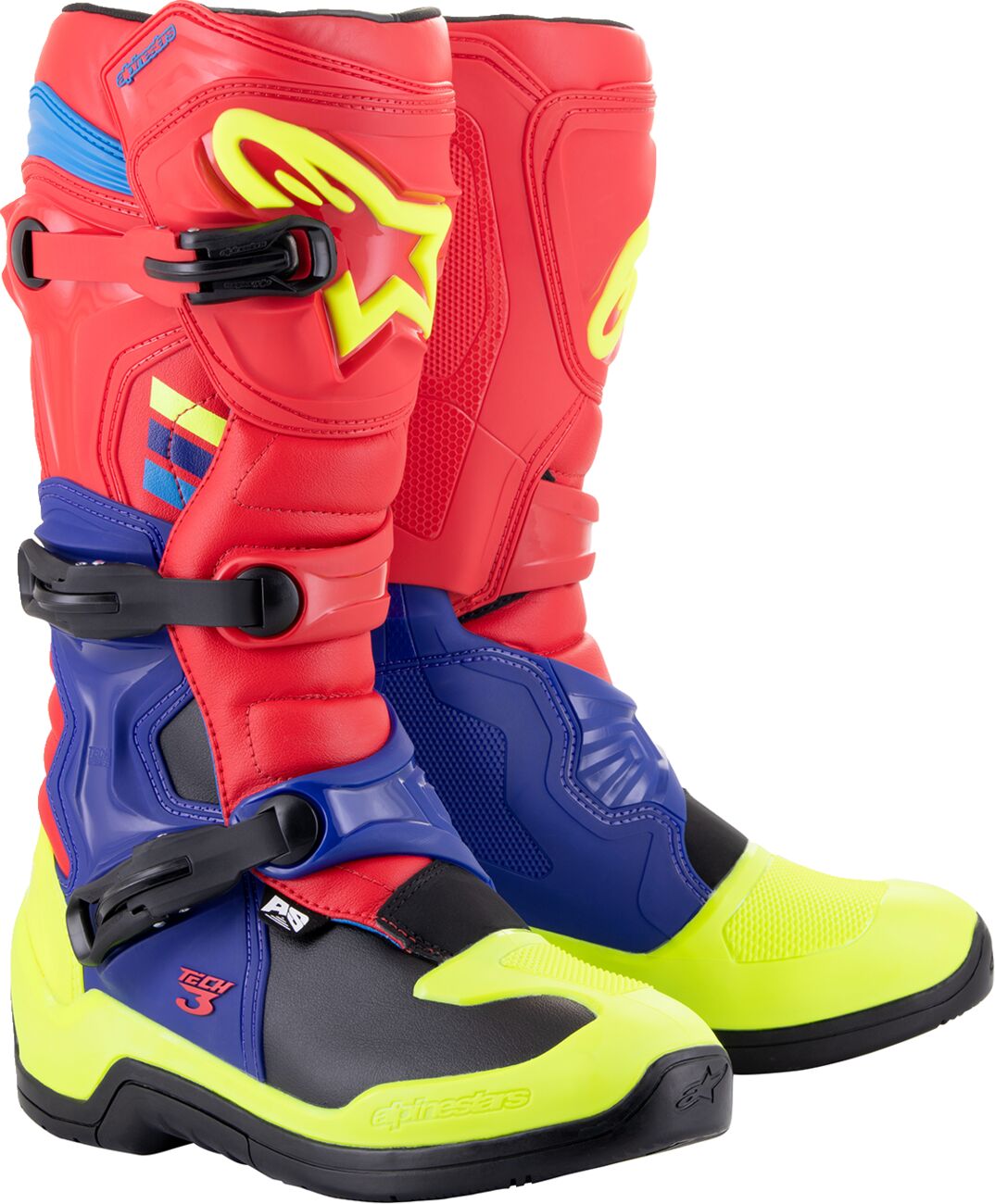 Motokrosové/atv Topánky Alpinestars Tech 3 Červená/modrá/žltá Fluo (13) 48