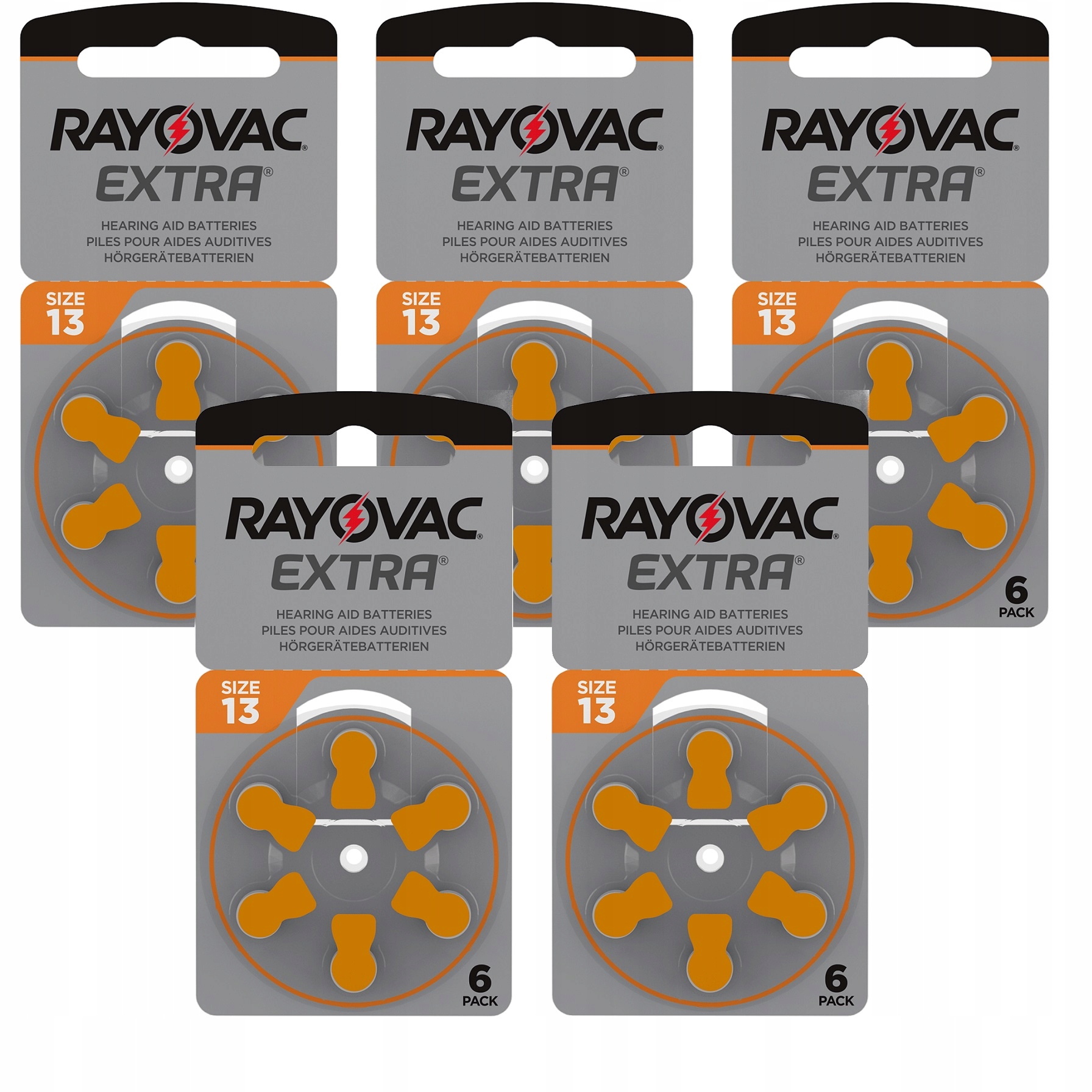 

30x Baterie Słuchowe Rayovac 13 Mf PR48 ZincAir