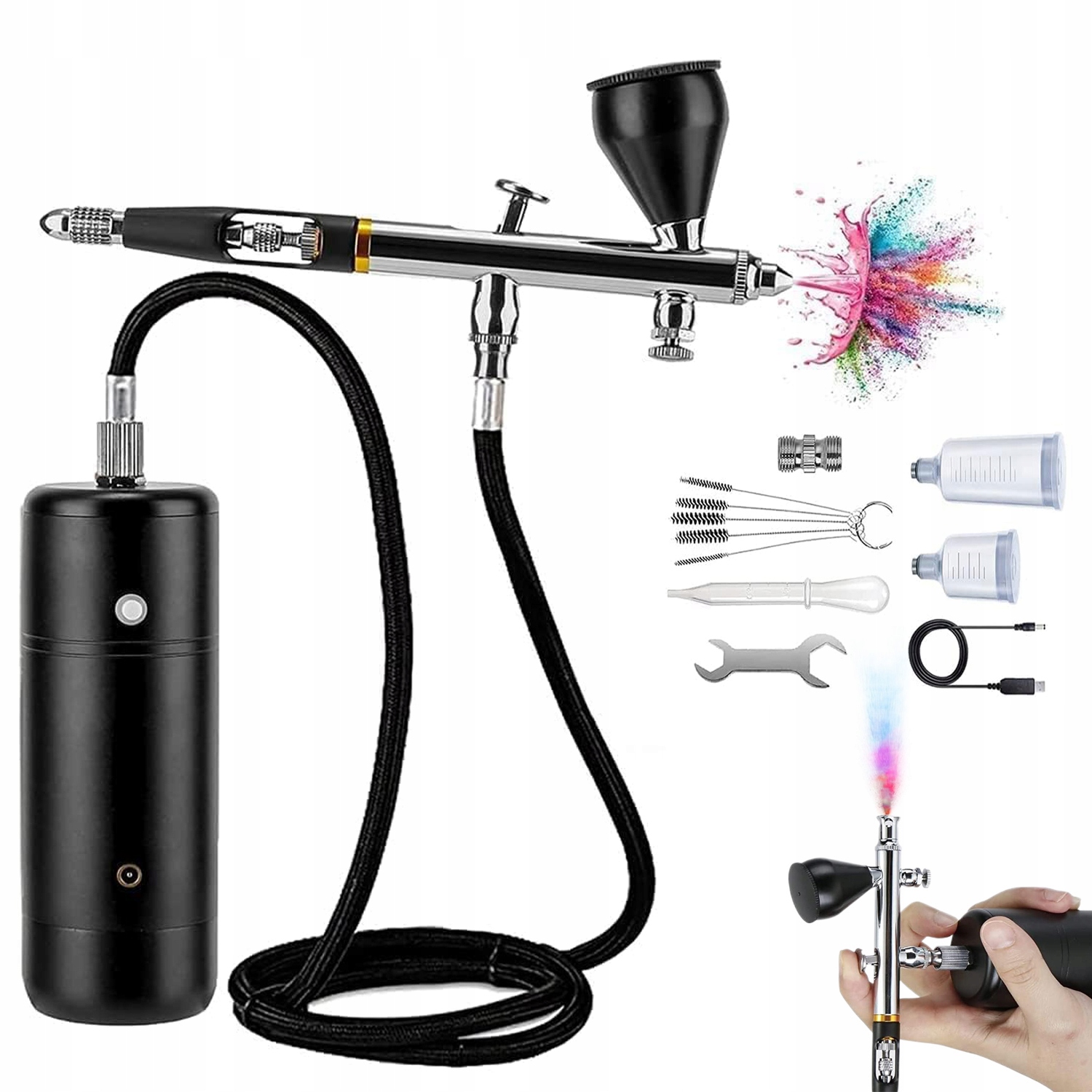 Aerograf s automatickým startem a zastavením pro malování a zdobení