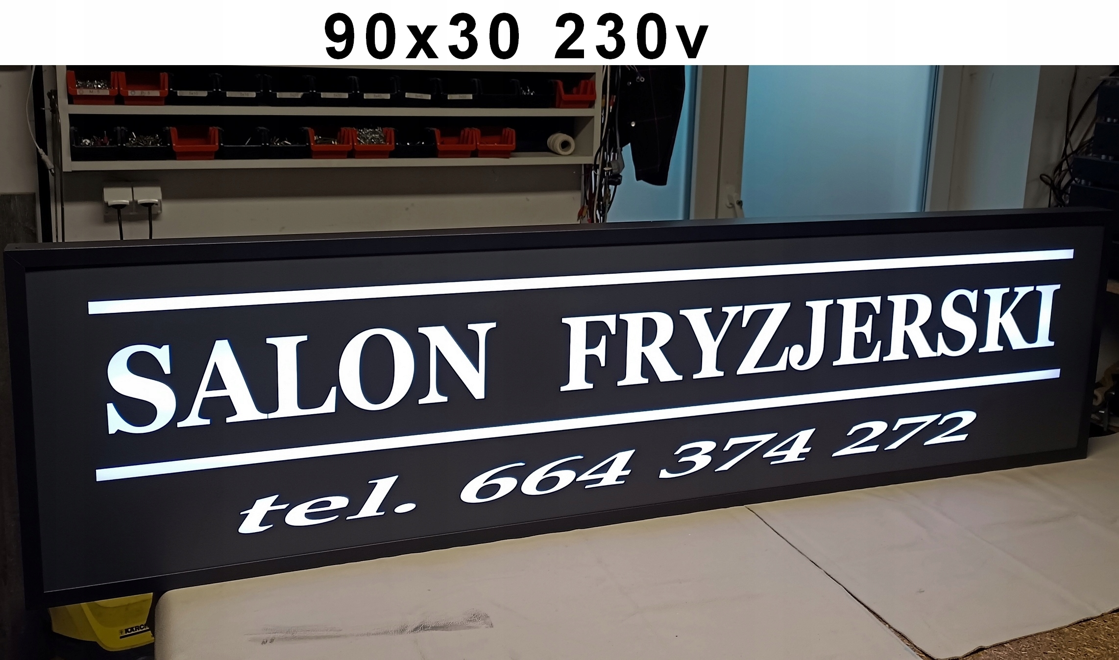 90x30 - NUMER DOMU Podświetlana Tablica led adres ulica baner