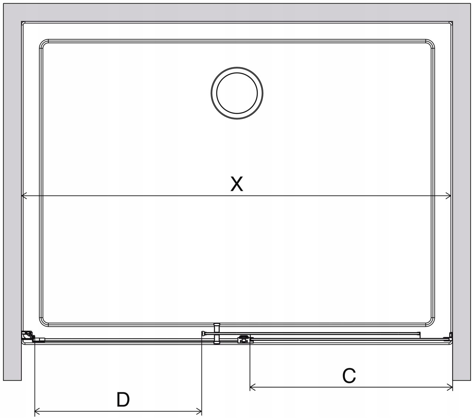 Drzwi wnękowe szklane złoty profil 160 cm P grafit Wykończenie szkła inne