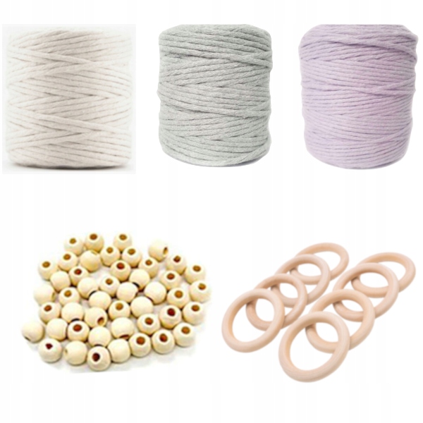 Sada Pro Makramy bavlněná šňůrka 31 Prvků