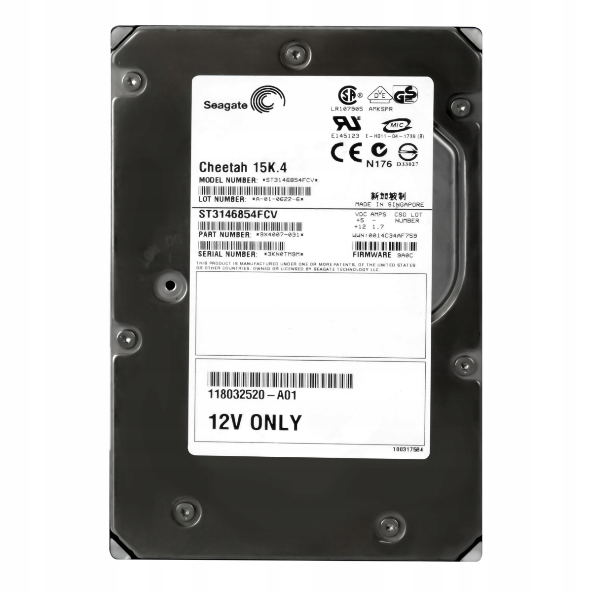 Emc 118032520-A01 146GB 15K Fc 3.5'' ST3146854FCV