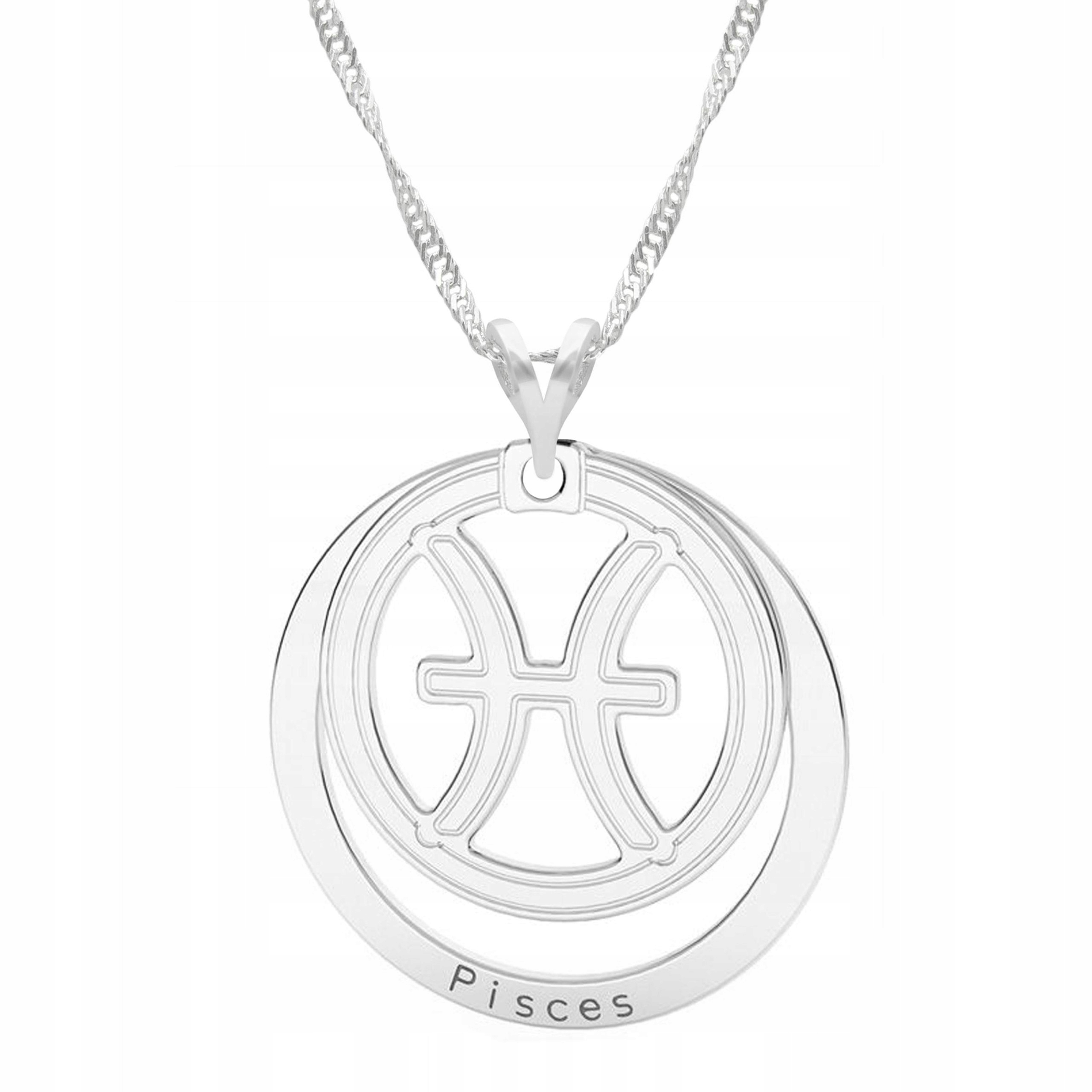 Stříbrný náhrdelník Zodiac Ryby Znamení Astrologie Hvězdy Ryby Stříbro 925