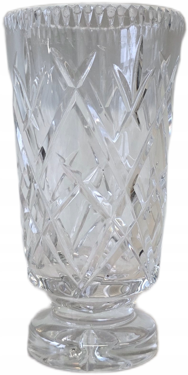 KRYSZTAŁOWY WAZON SZKŁO ZDOBIONE PRL