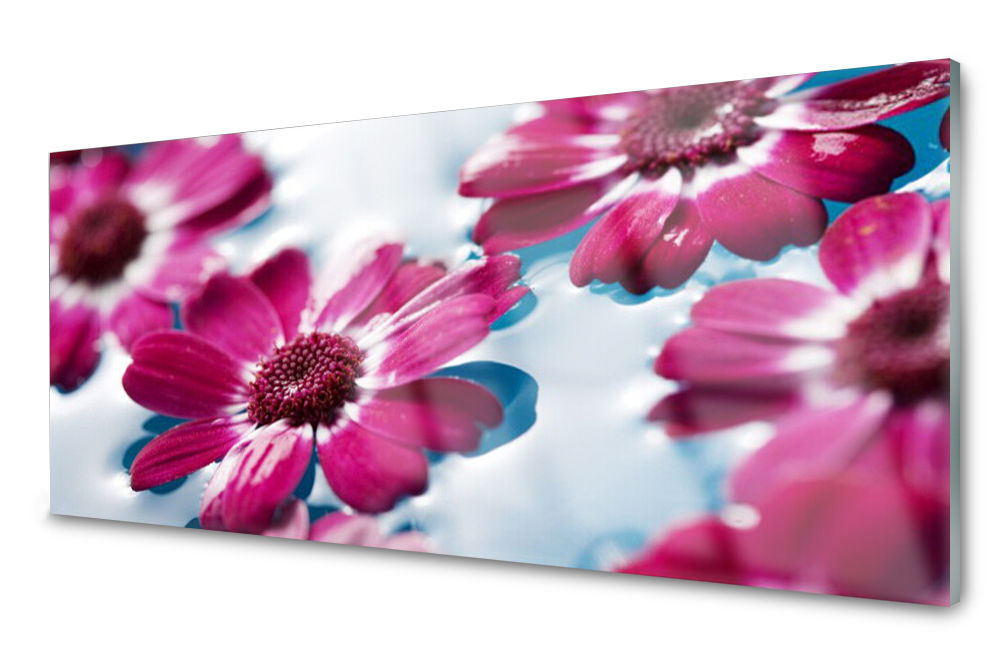 

Panel szklany do kuchni Kwiaty na Wodzie 125x50
