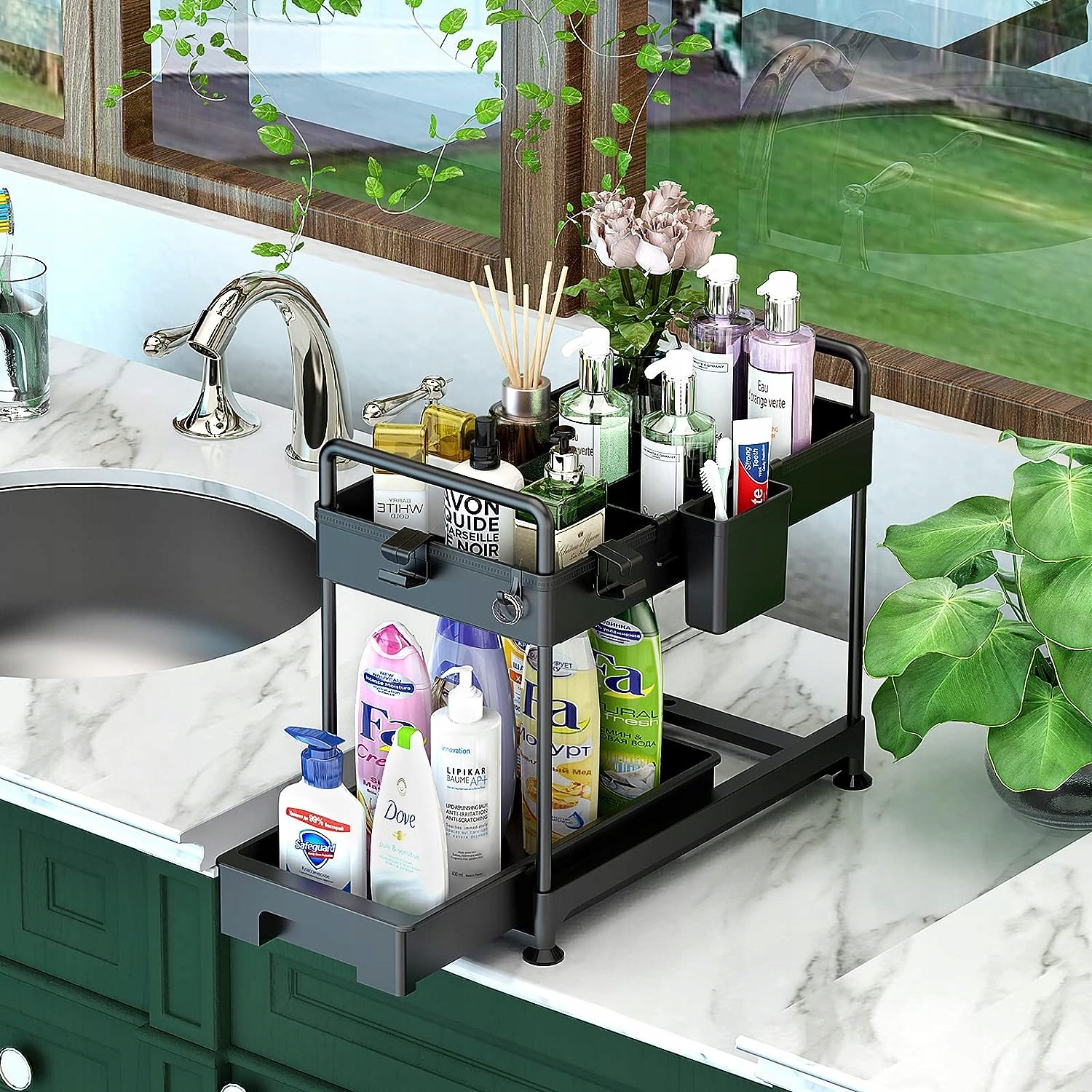 ORGANIZER REGAŁ 2 POZIOMOWY PÓŁKI PÓŁKA POD ZLEW UMYWALKĘ Wysokość mebla 30 cm