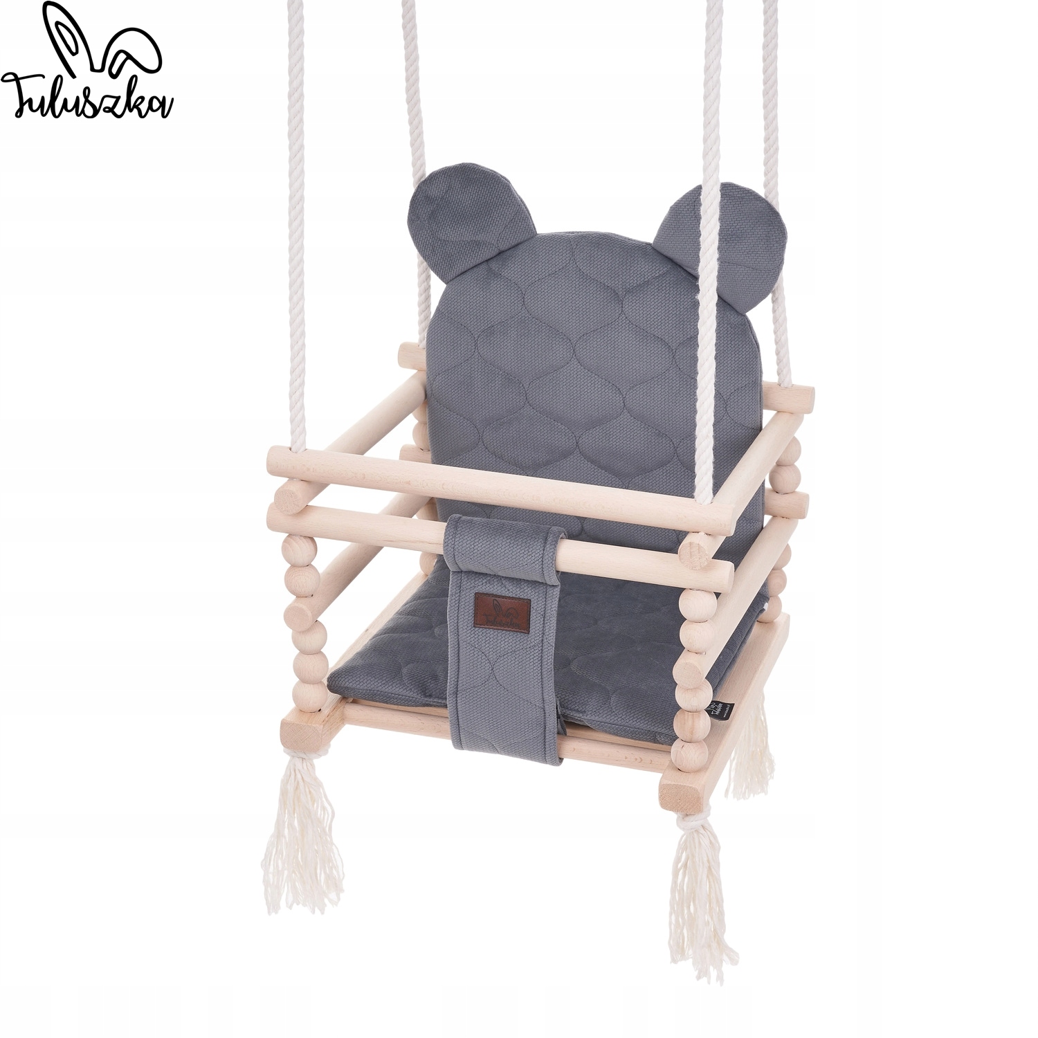 Huśtawka Dla Dzieci Do Pokoju MIŚ 3w1 - Grafitowy 170cm PREZENT NA MIKOŁAJA Materiał drewno