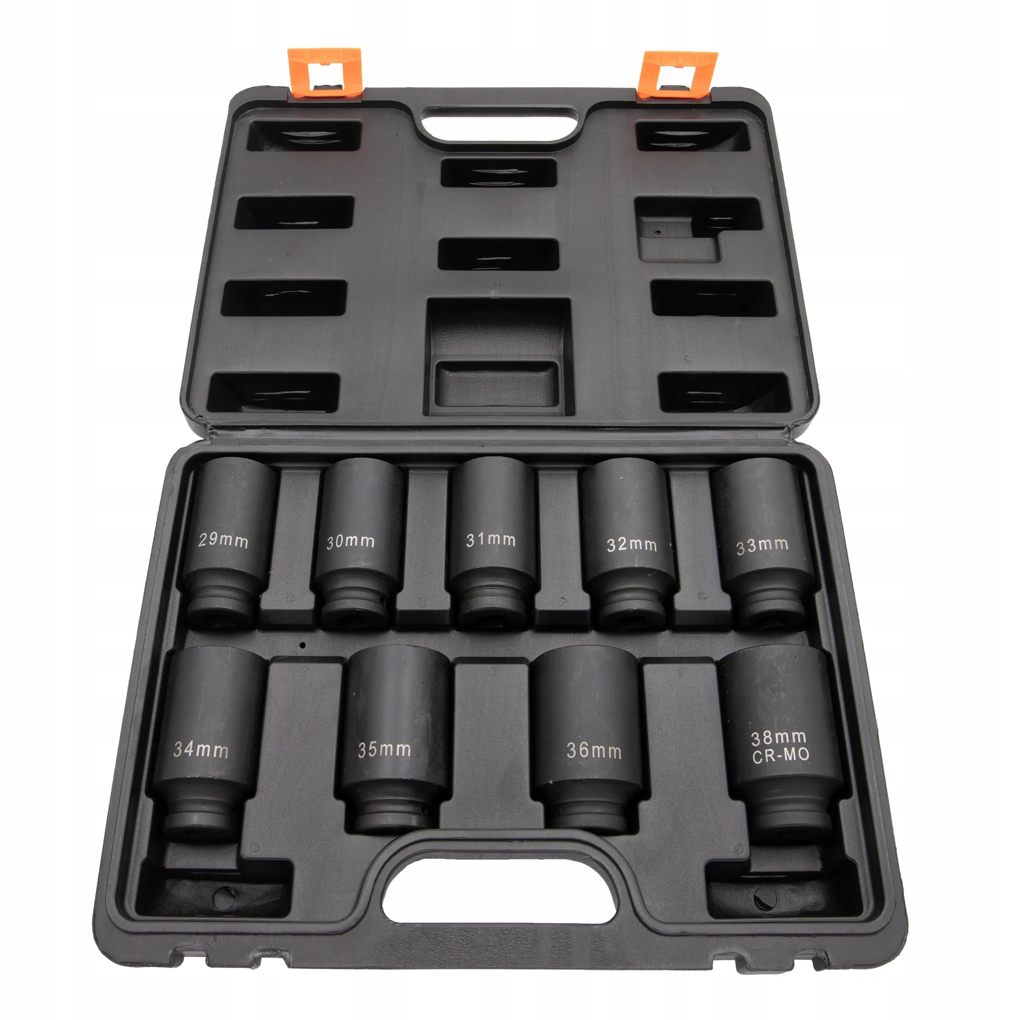 Nástavce Na Poloosi Piast 1/2" Sada 29-38 mm 6-HRANNÉ Silné Úderové 9 Ks