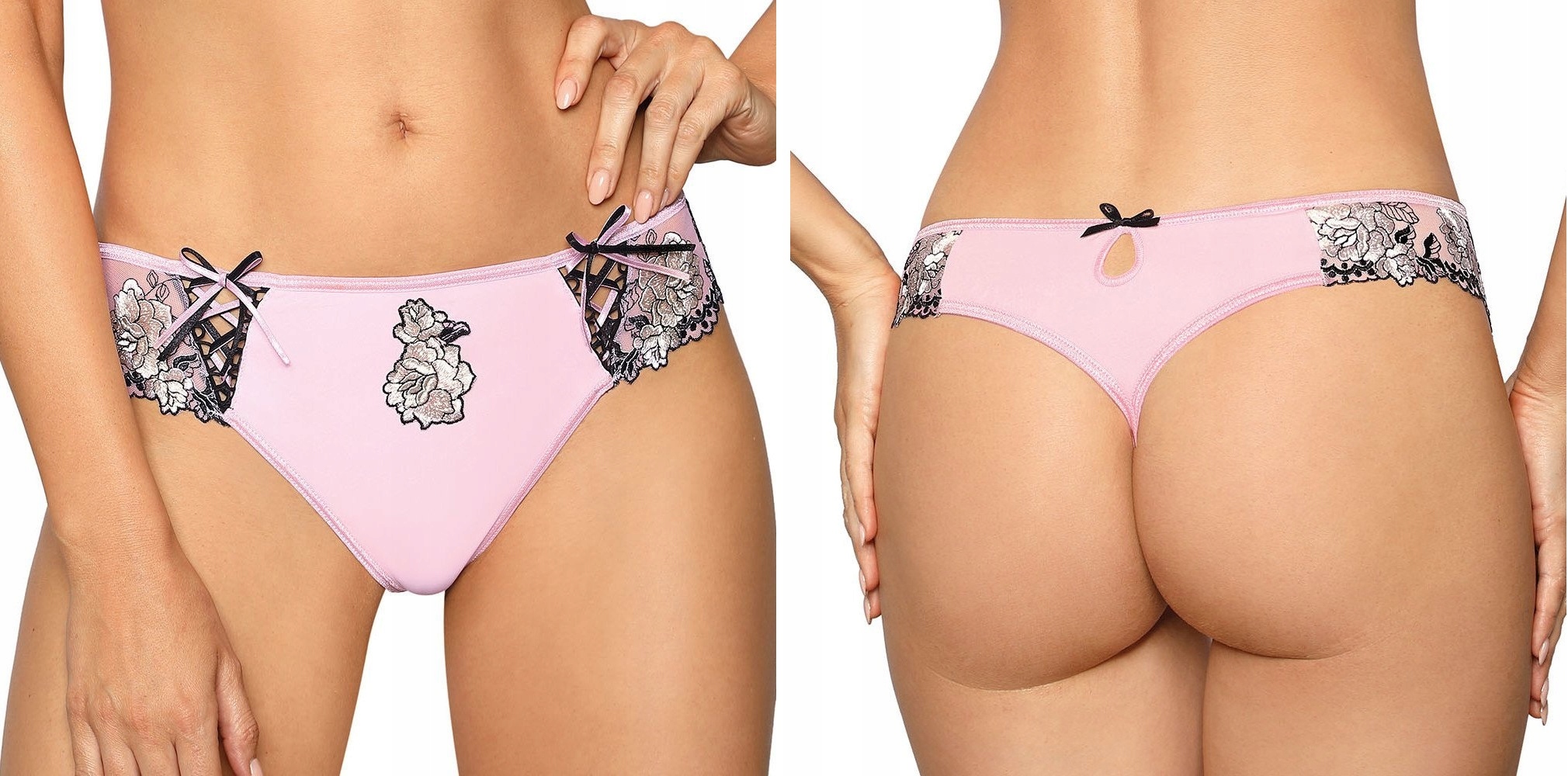 

Róża Natali Pink stringi z koronką *L * róż