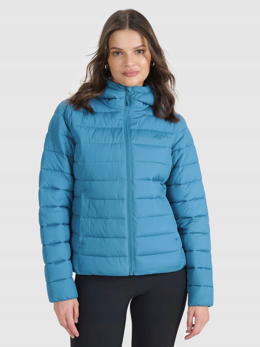 4F dámská zimní péřová bunda s kapucí 4FWAW25TDJAF580 zelená