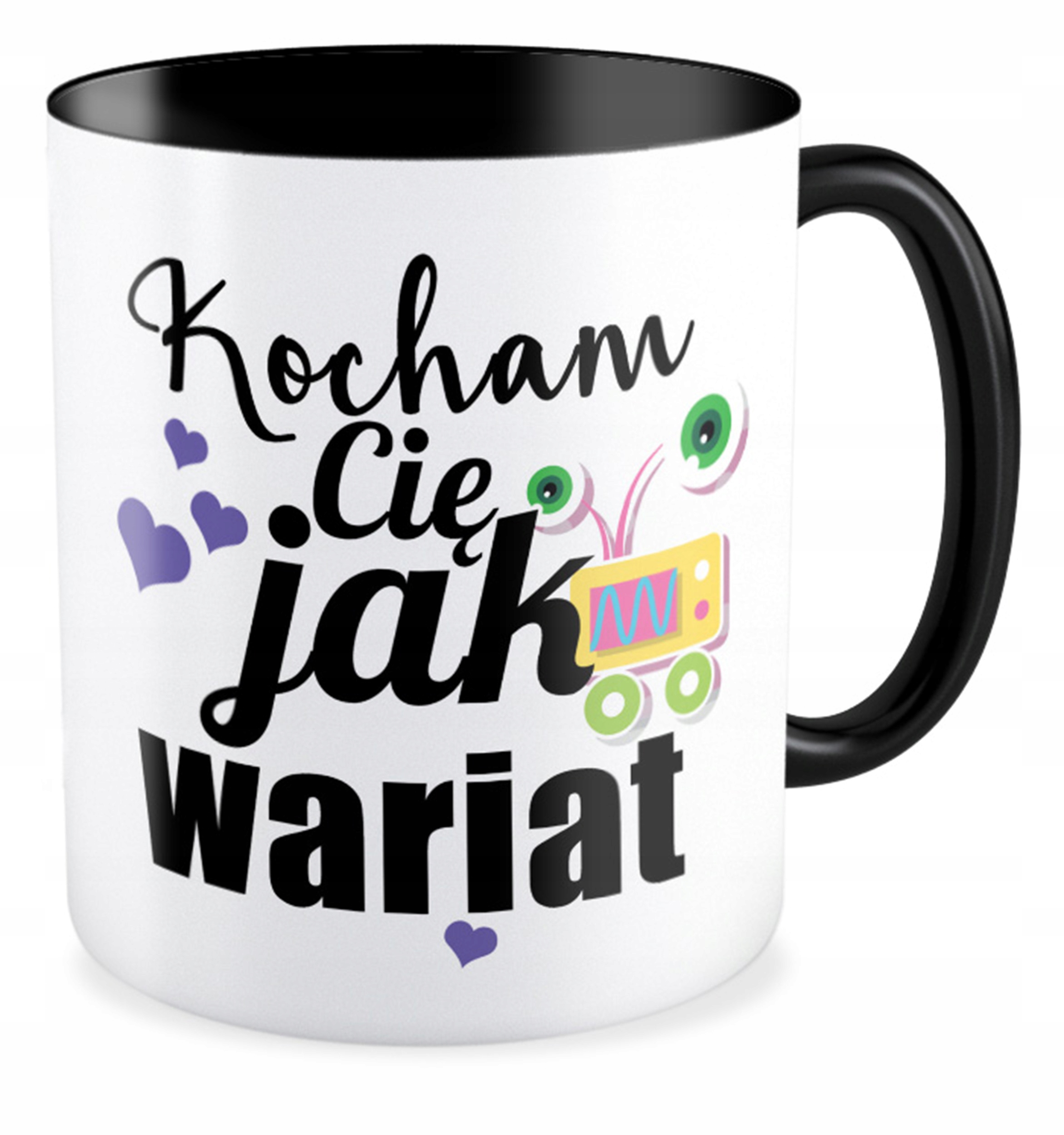 

Kubek czarny prezent na Walentynki dla Zakochanych