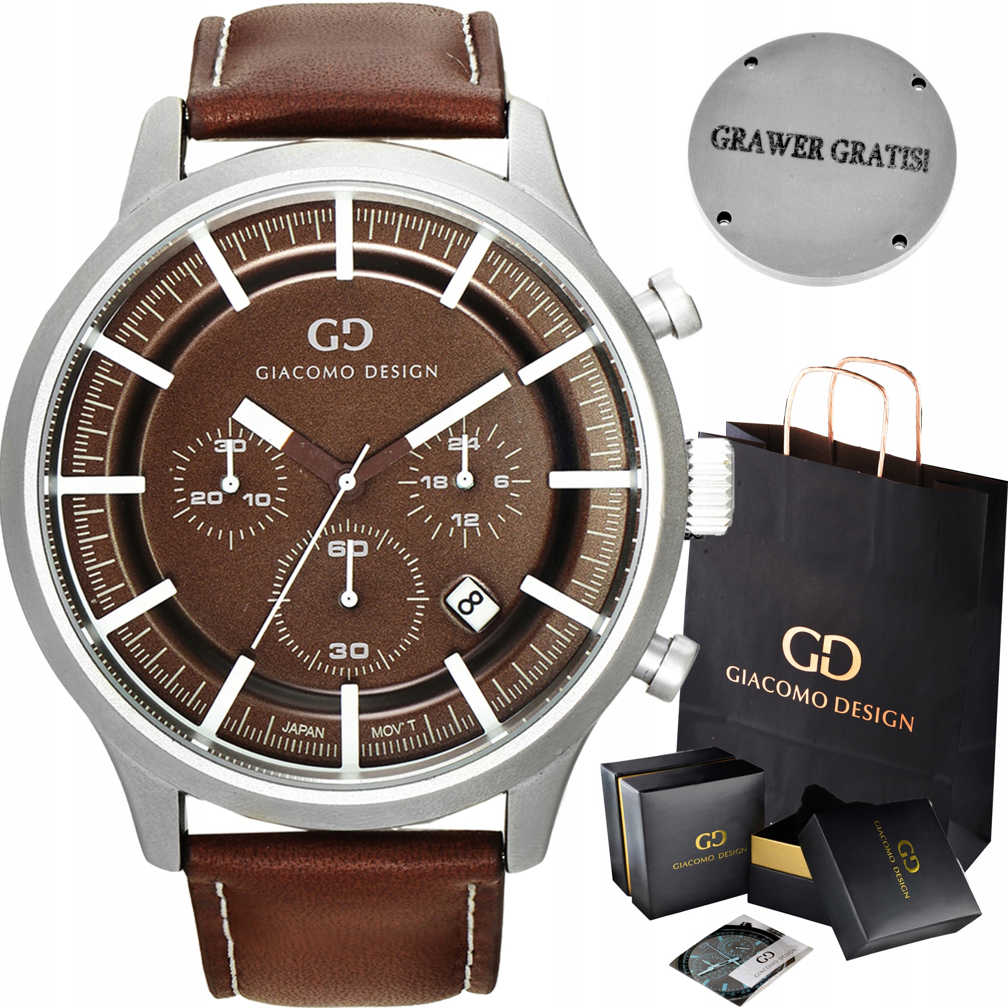 

Zegarek Męski Giacomo Design GD0100 5 Wzorów!!