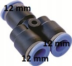 

Rozgałęźnik Trójnik Y Auto Wtykowa Złączka 12 mm