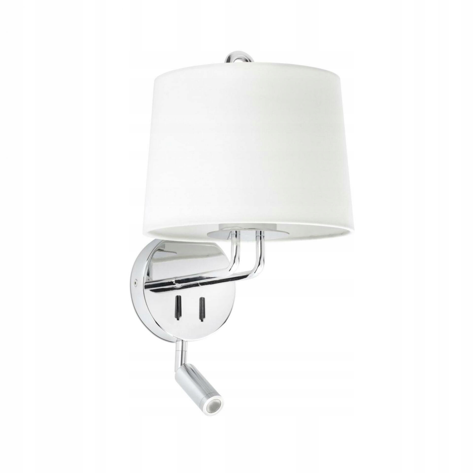 Nástenná lampa Faro Montreal chróm/biela s Led čítacou lampičkou