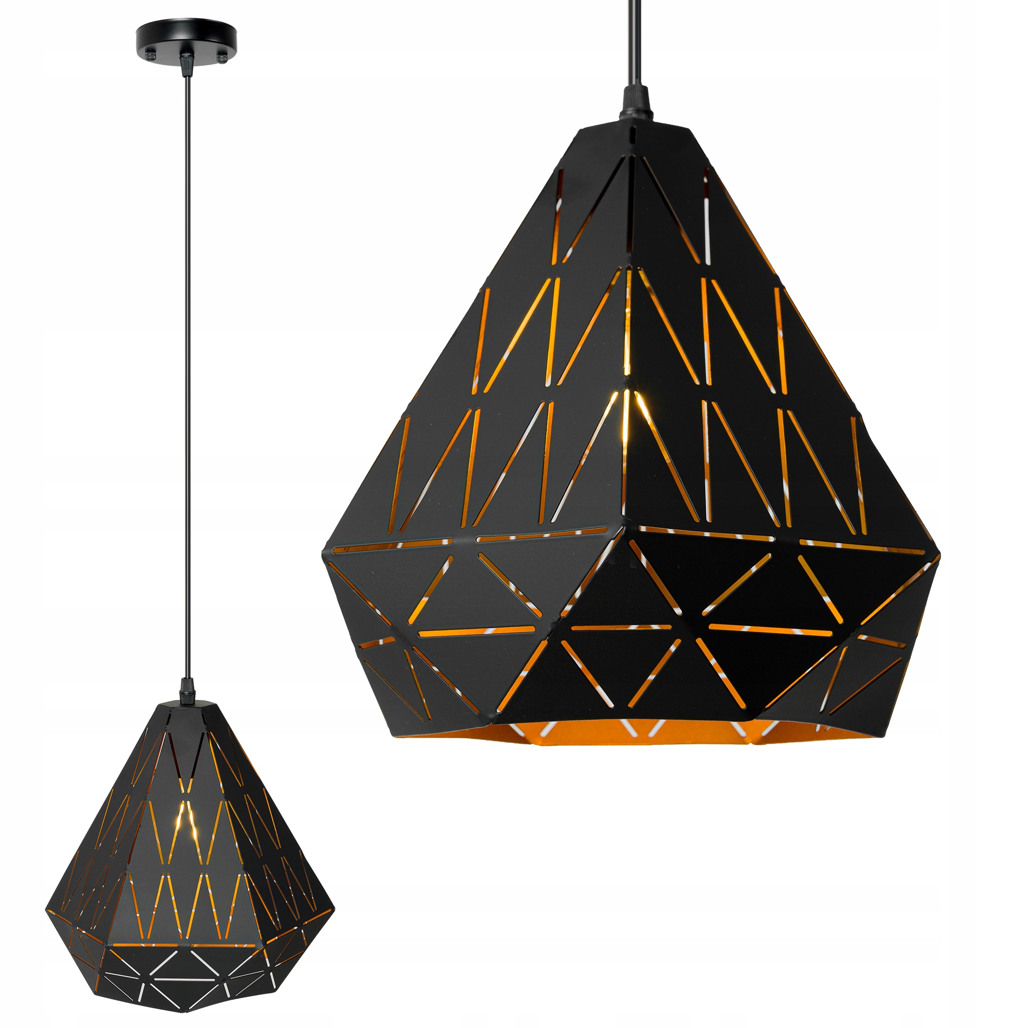 

Lampa Sufitowa Wisząca Geometryczna Loft Czarna