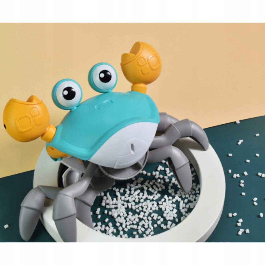 PEŁZAJĄCY UCIEKAJĄCY KRAB INTERAKTYWNY DŹWIĘK MUZYKA GRA CZUJNIK Materiał plastik