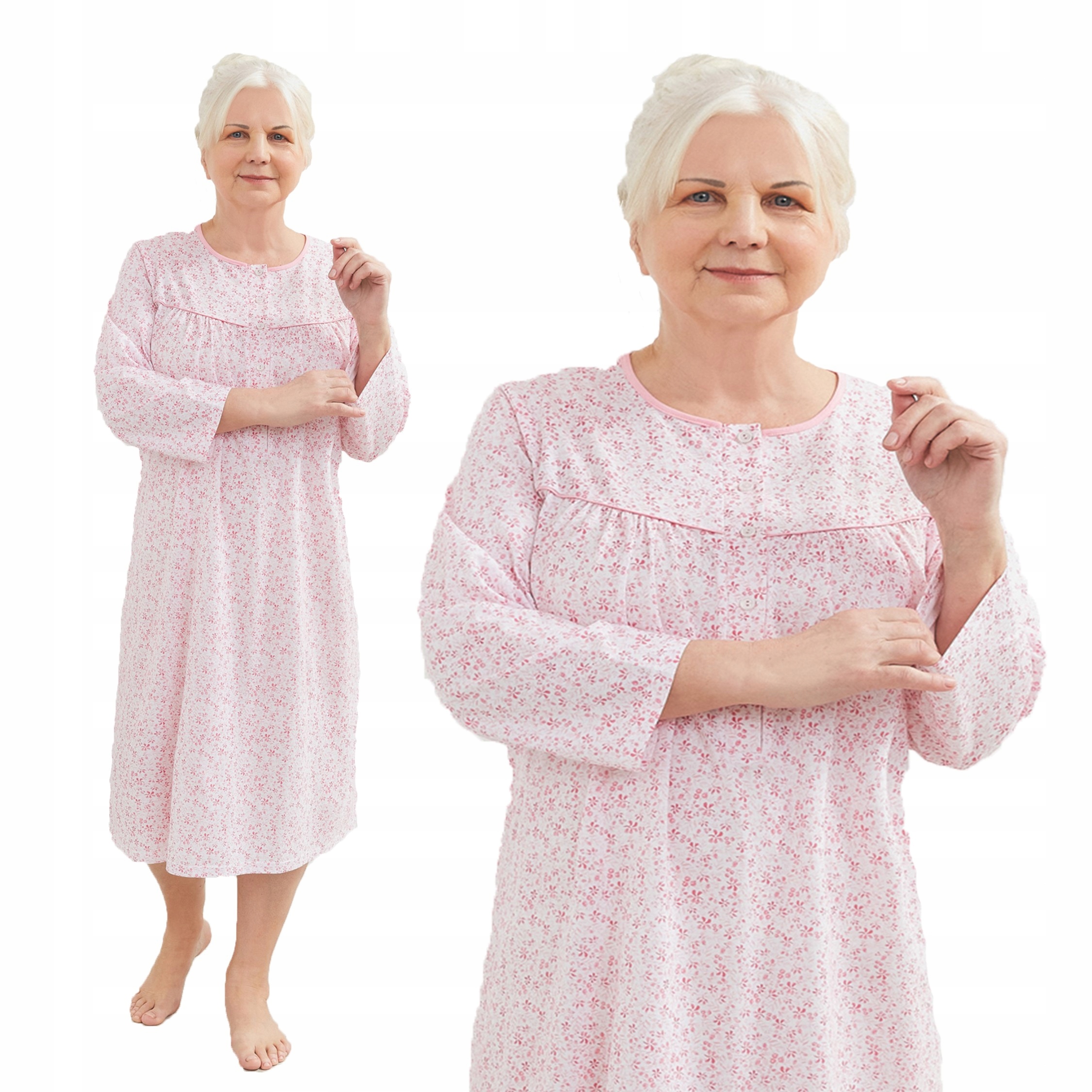 RÓŻOWA KOSZULA NOCNA DLA BABCI DLA MAMY MARTEL L