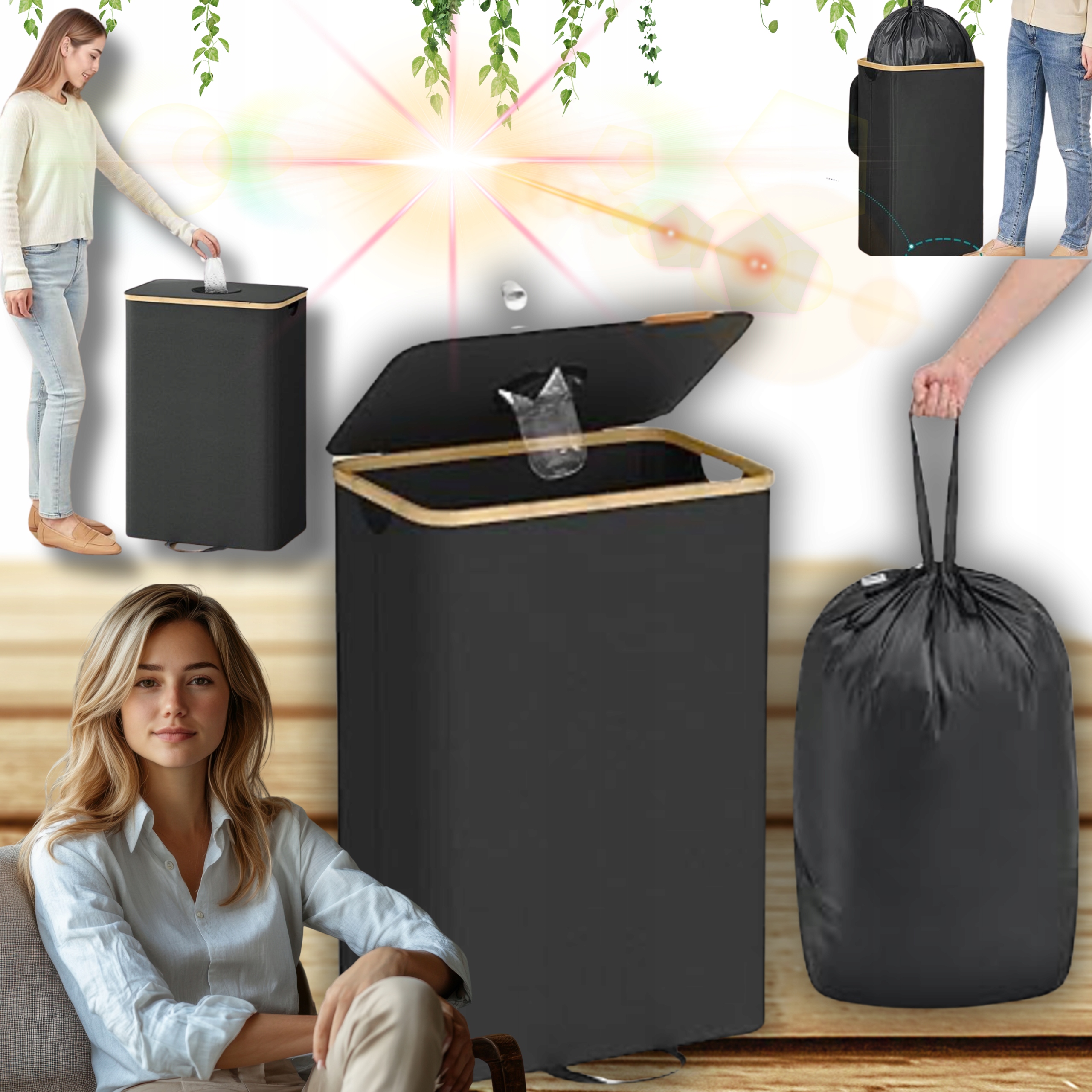 Koš Nádoba Organizér Na Odpadky Láhev Na Třídění Ekologický S Víkem!