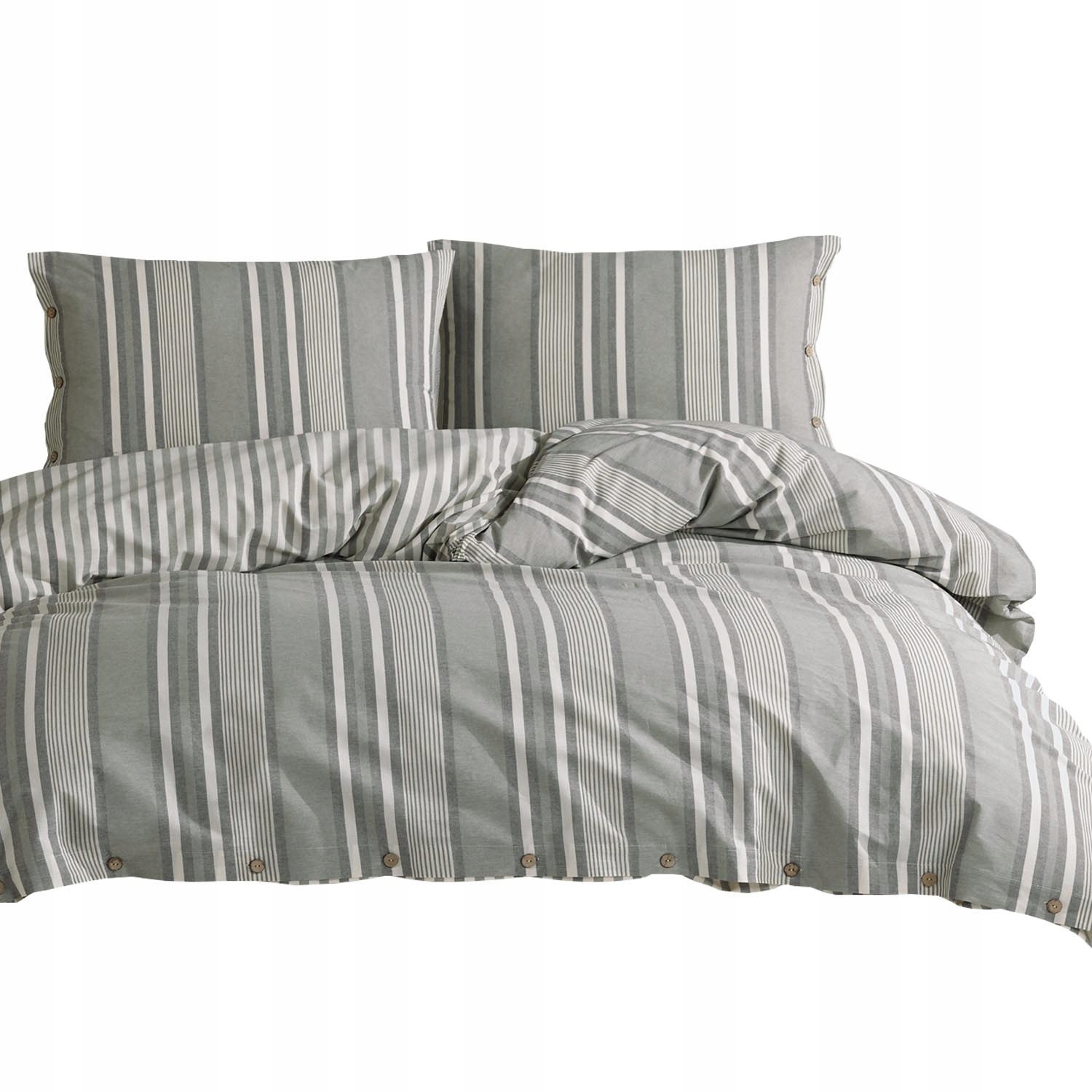 Bavlnené Posteľná Bielizeň Dokya 220x200 ecru sivozelené