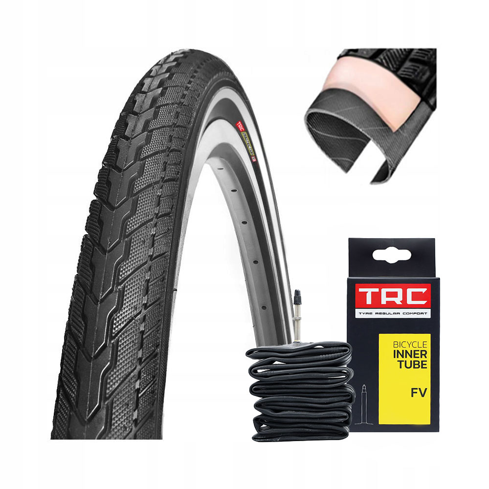 Opona rowerowa dętka 26 " Trc 26x1.75 47-55 Antyprzebiciowa pasek odblask