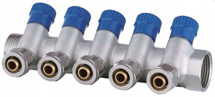 Rozdělovač Pex 1“ x 16 mm 5 Okruhů Sekce Pro Studenou Vodu