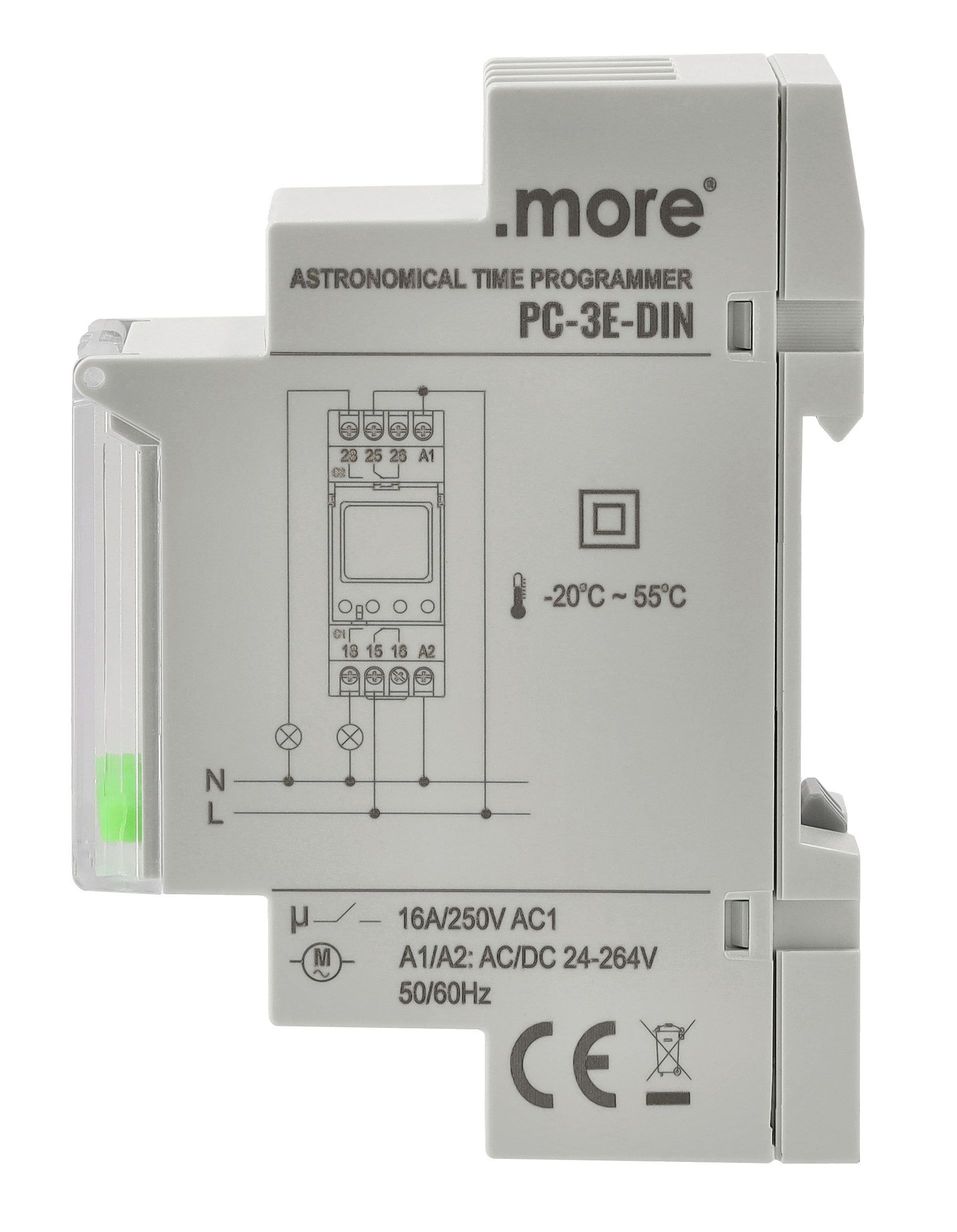 Elektroniczny Programator Astronomiczny 3600W 16A 230V AC 16 Programów DIN Rodzaj programator czasowy