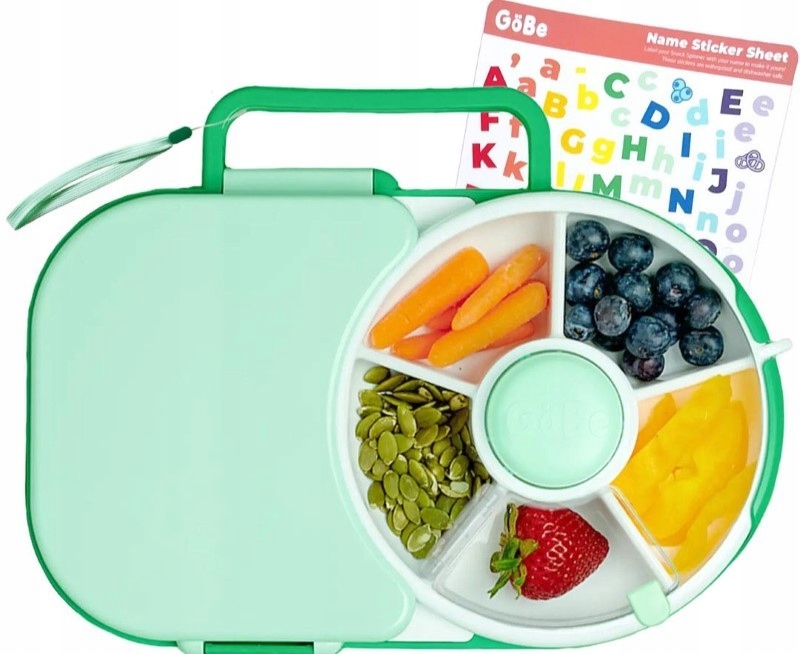 Śniadaniówka dla dzieci Lunchbox Snack Spinner 2w1 Gobe Sage Green