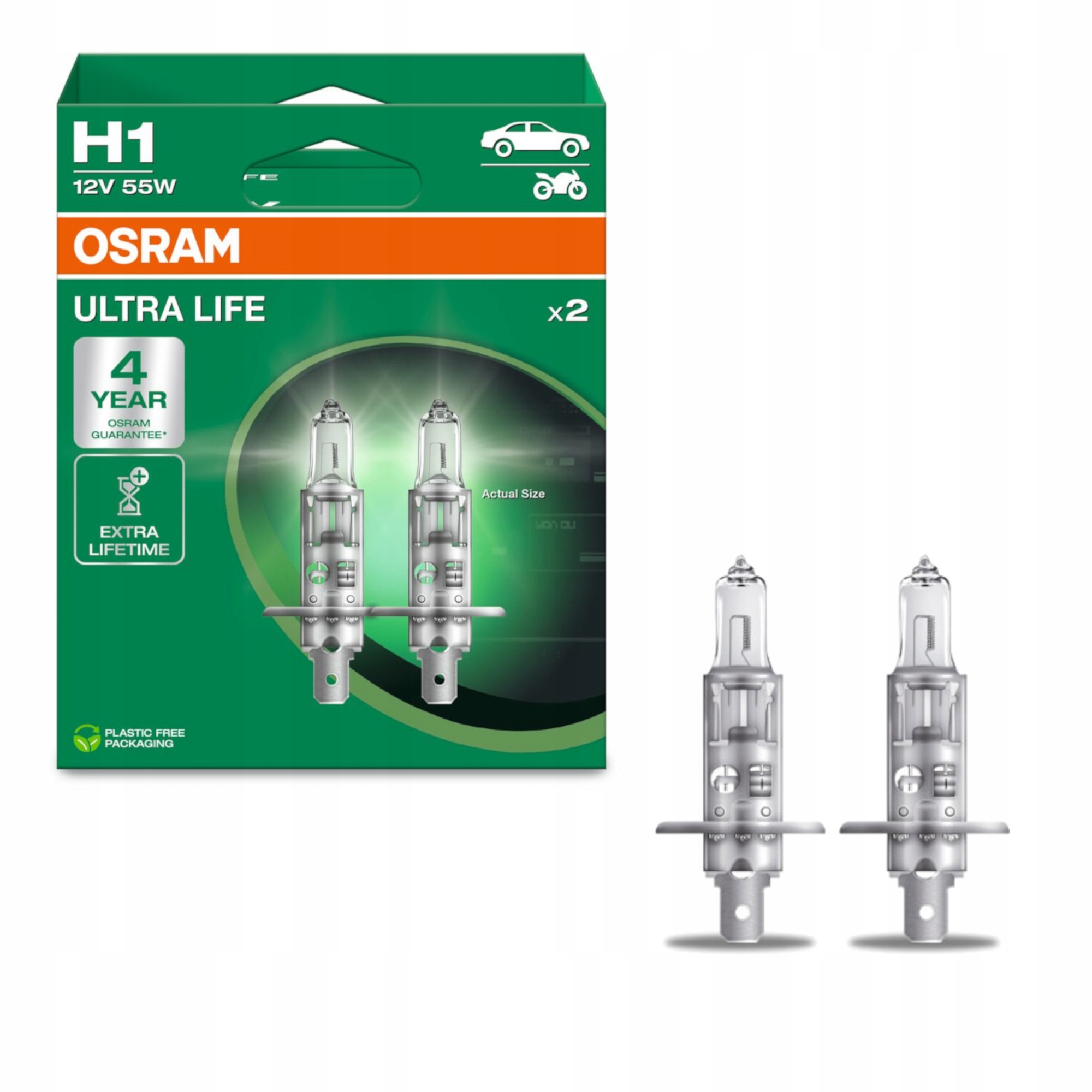 Żarówki Samochodowe Osram H1 Ultra Life 12V 55W 64150ULT-2HB