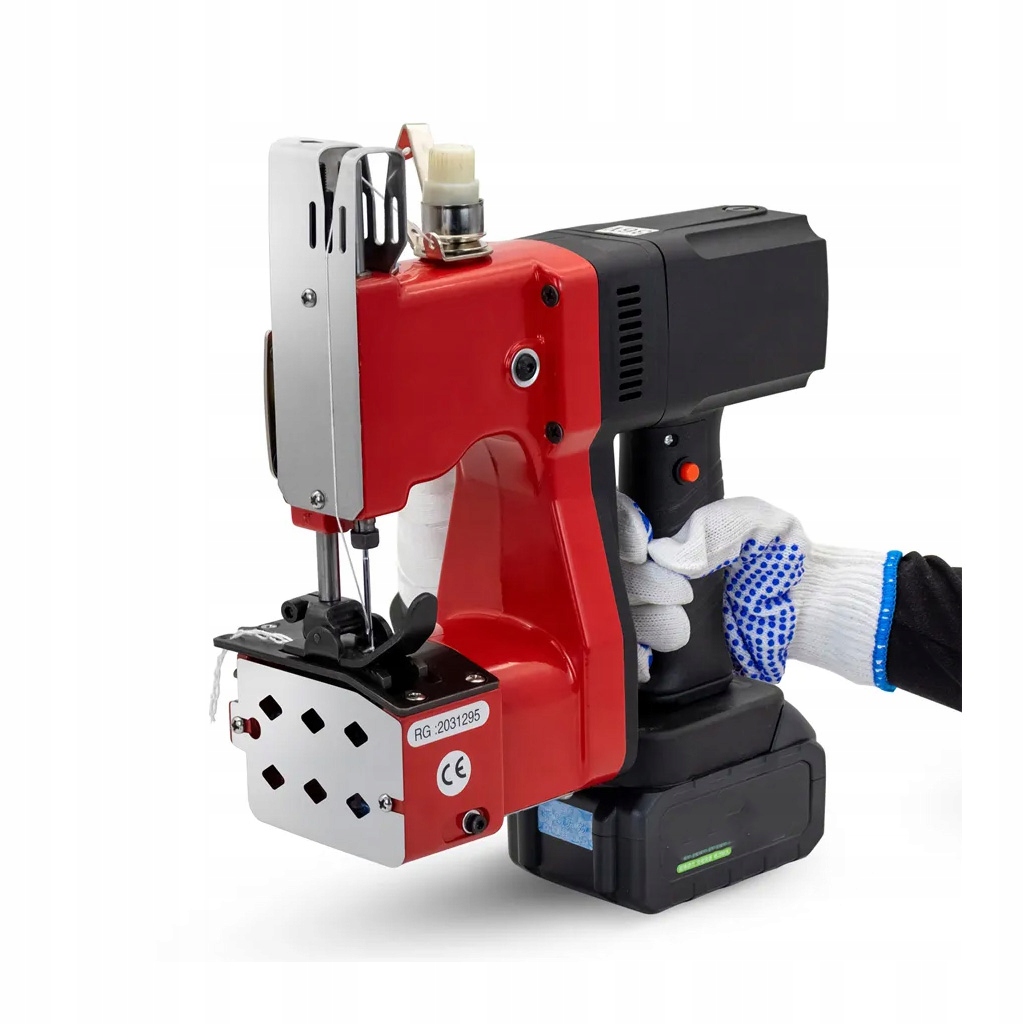 Zszywarka do worków akumulatorowa GK-9 mobilna czerwona 2 akumulatory 21V