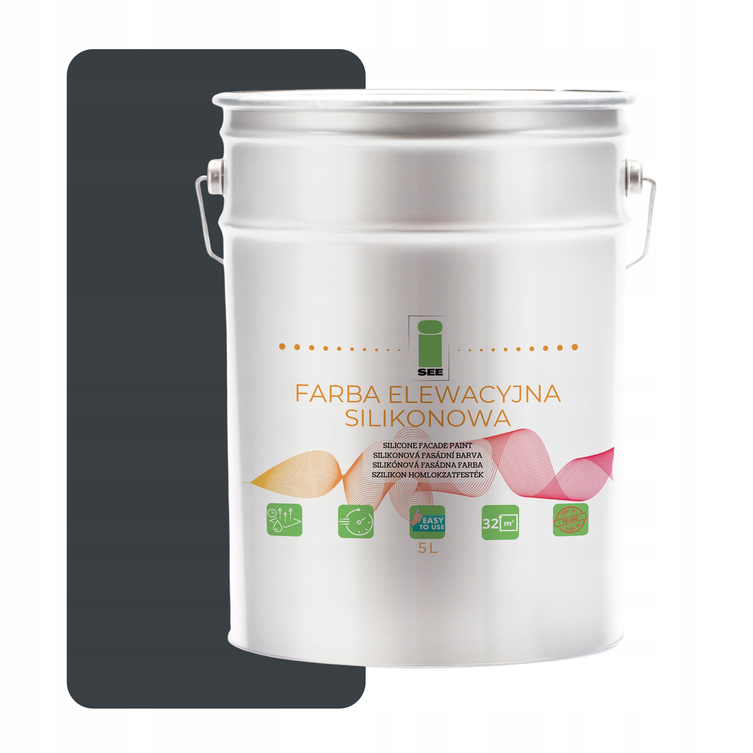 Fasádna Silikónová Fasádna Farba Grafitová 7016 Paropriepustná 5 L