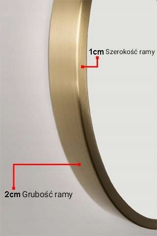Lustro w Złotej Ramie Okrągłe 80 cm Kolor mebla złoty