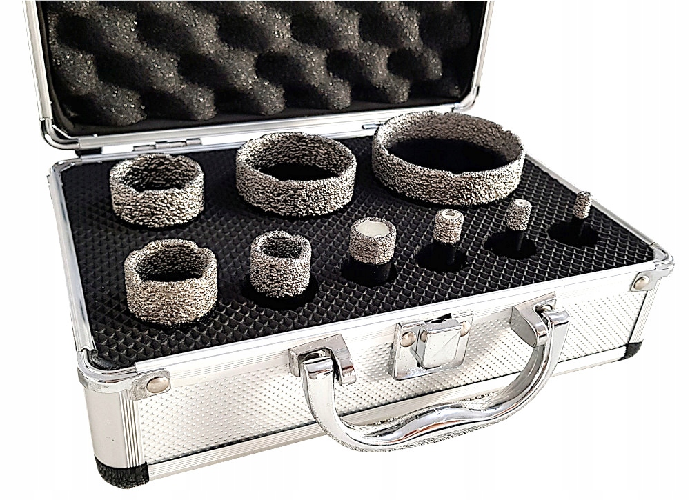 Otwornice Diamentowe Koronki Do Gresu Płytek Spieków Profi Xblack Walizka