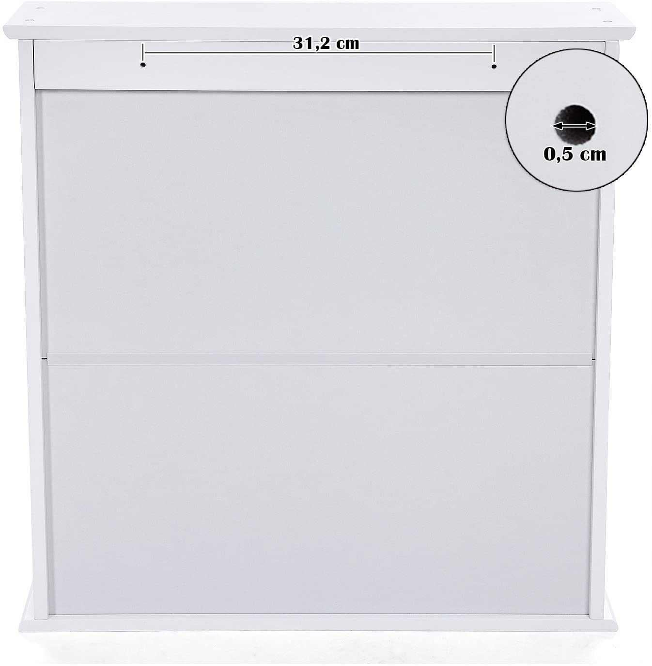 SZAFKA Z LUSTREM I PÓŁKĄ MDF WISZĄCA ŁAZIENKA Kolor mebla biały