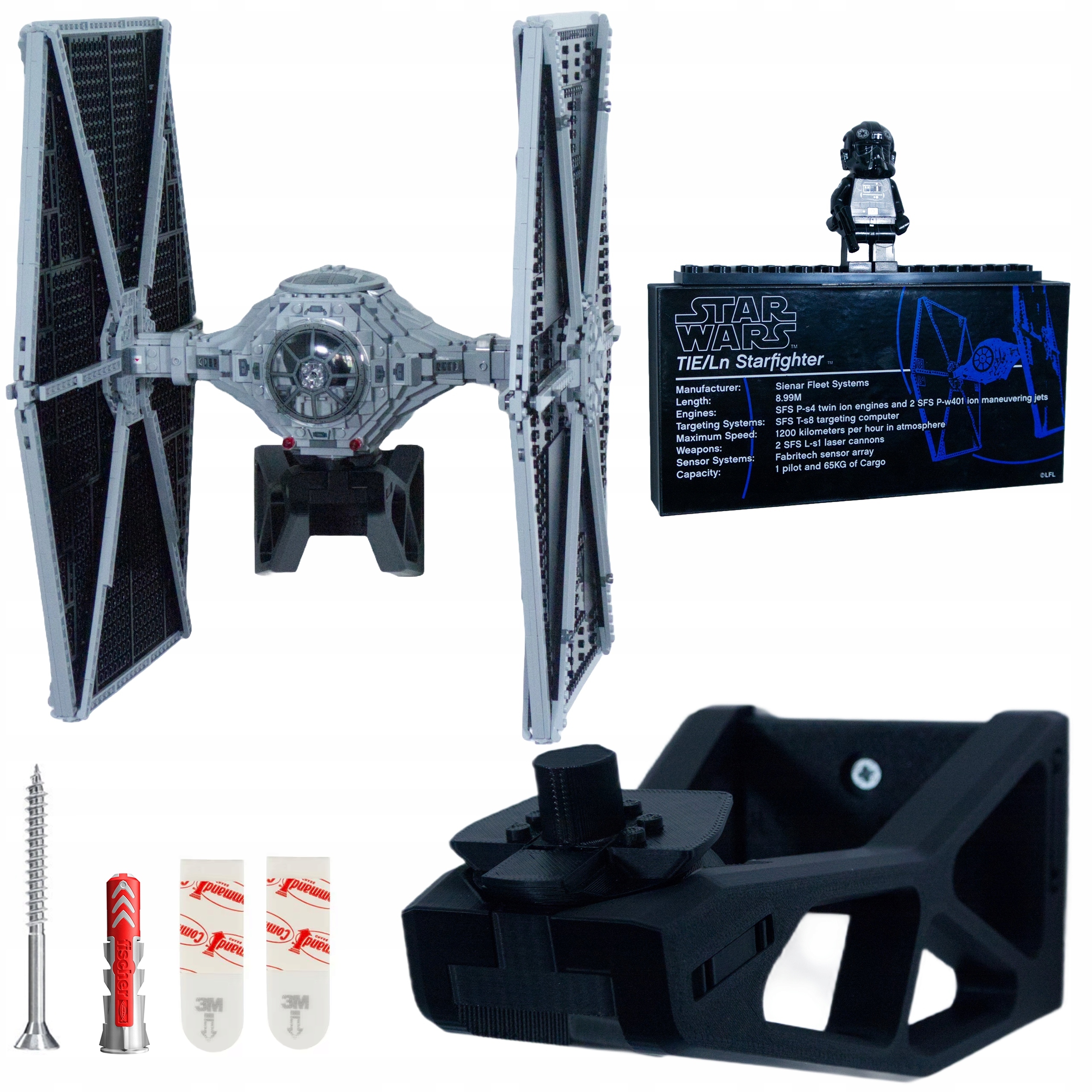 Tie Fighter 75095 Držák na sadu Lego Star Wars Nástěnný věšák